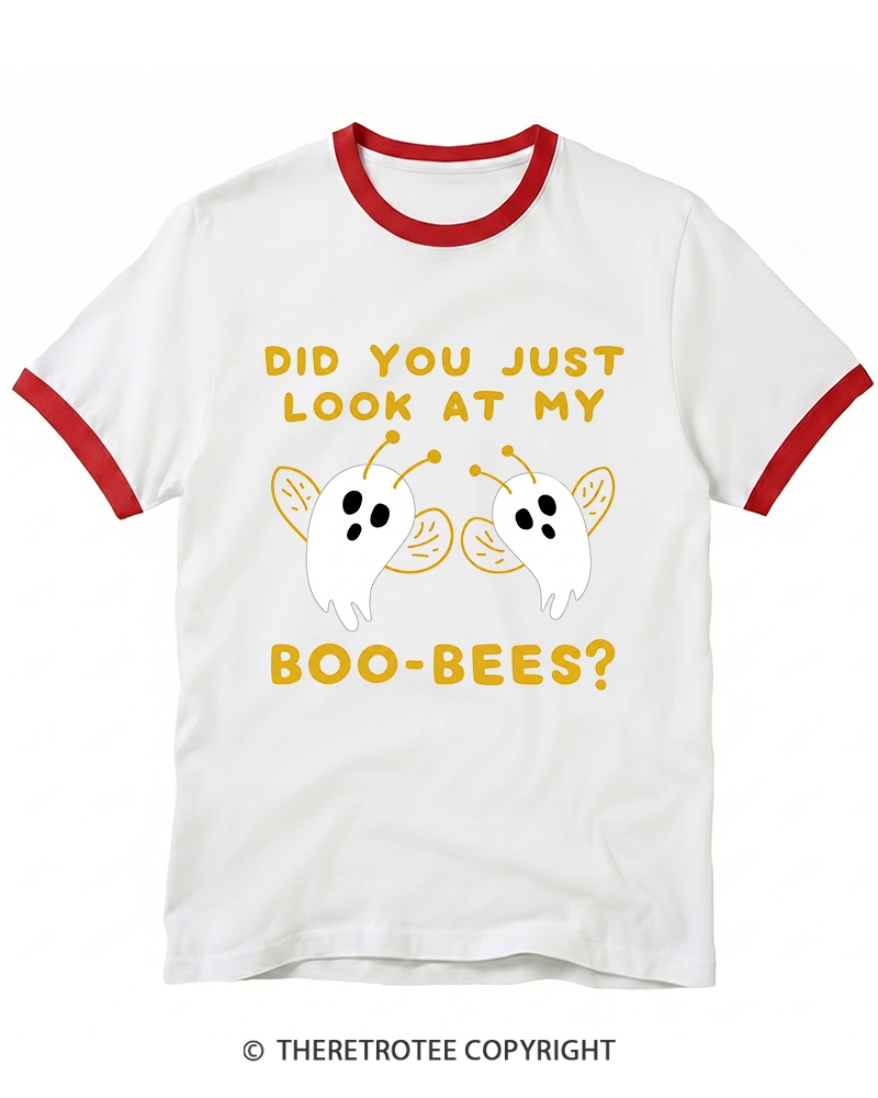 TheRetroTee Did You Just Look At My Boo-Bees 2000s Ringer T-Shirt