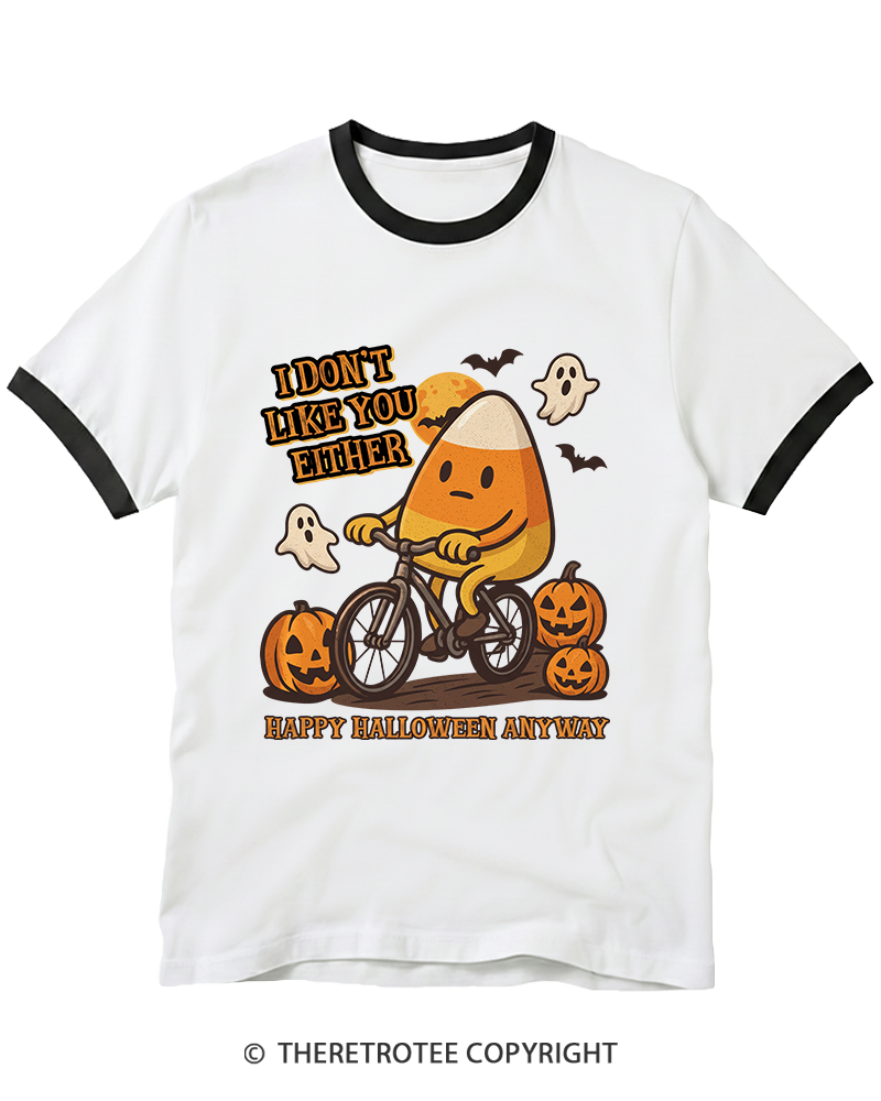 TheRetroTee I Don’T Like You Either 1990s Ringer T-Shirt