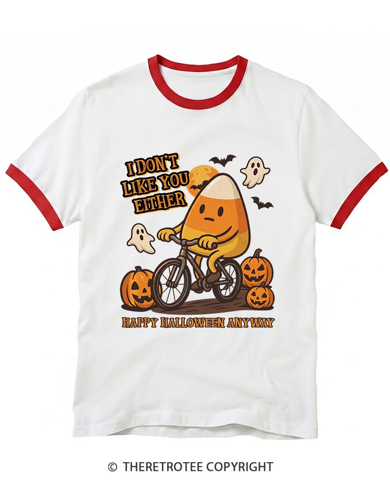 TheRetroTee I Don’T Like You Either 1990s Ringer T-Shirt