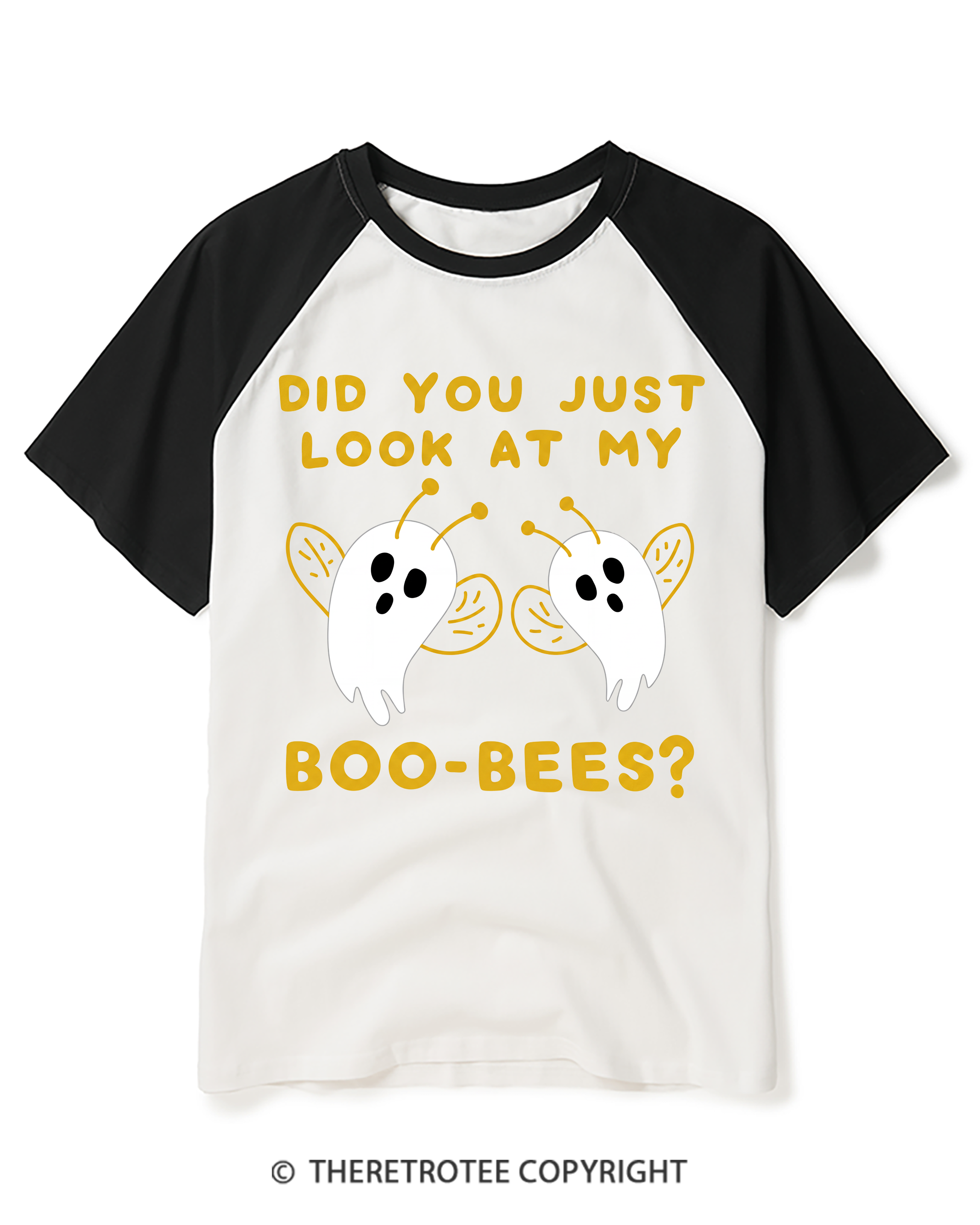 TheRetroTee Did You Just Look At My Boo-Bees 2000s Raglan Baseball T-Shirt