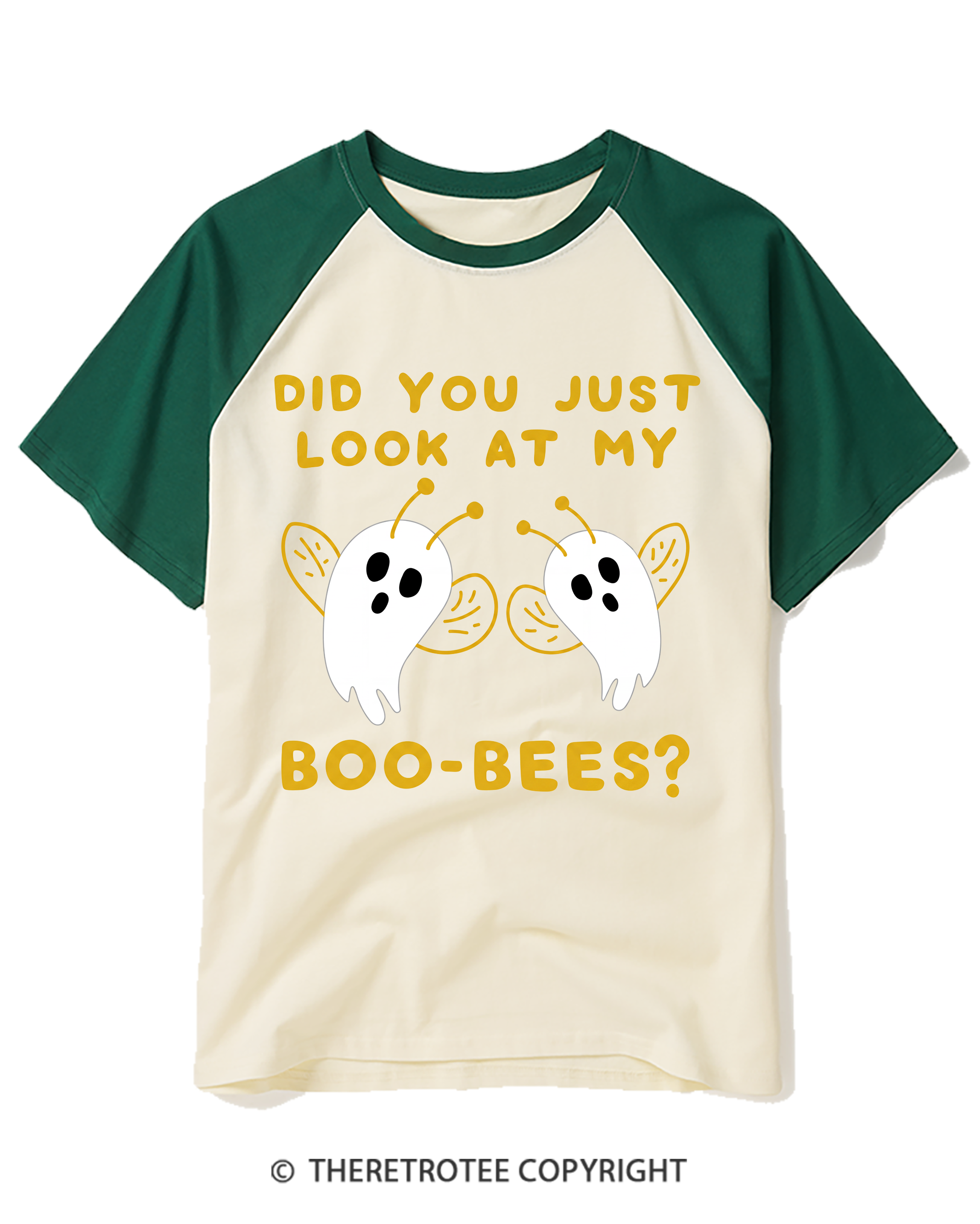 TheRetroTee Did You Just Look At My Boo-Bees 2000s Raglan Baseball T-Shirt