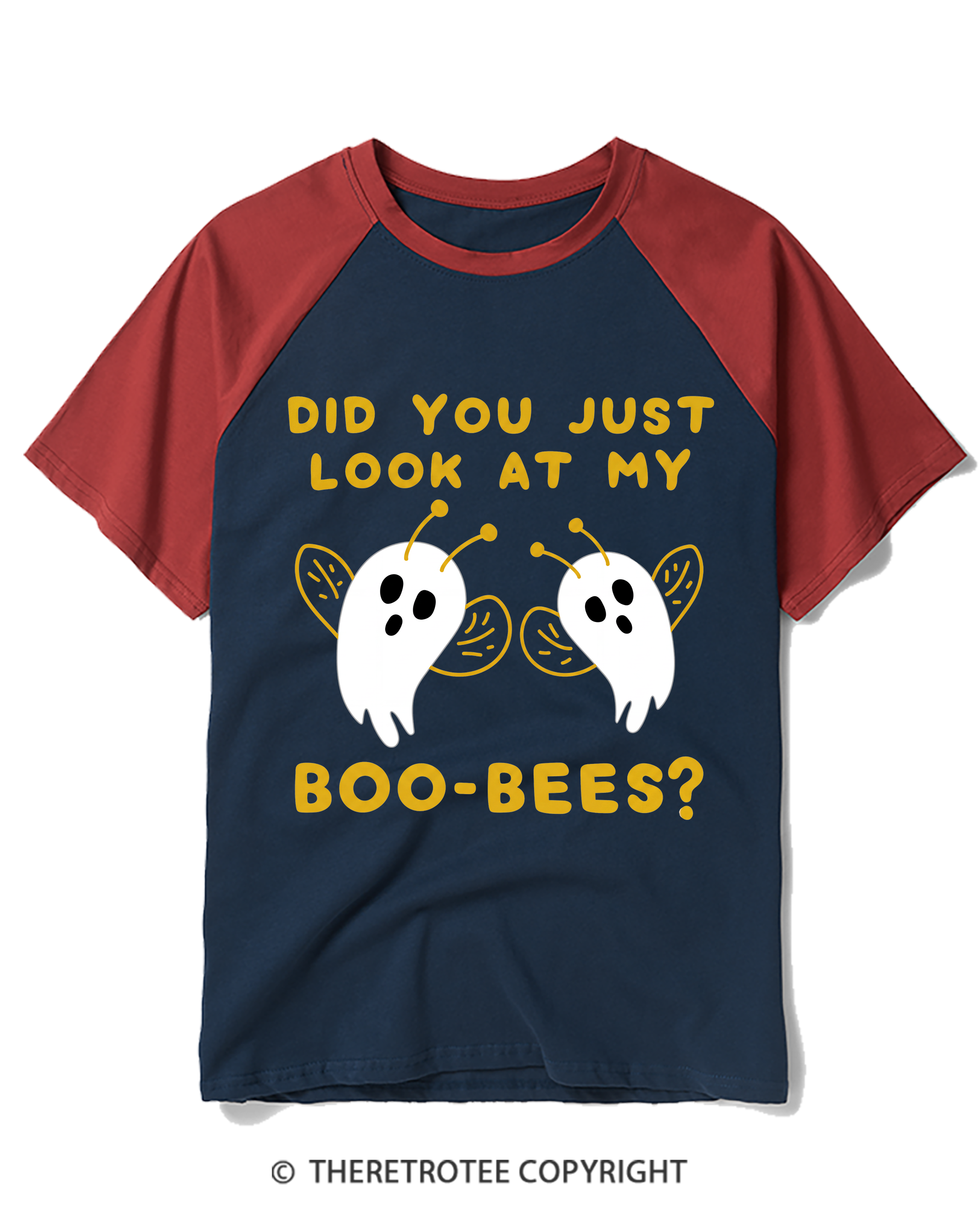 TheRetroTee Did You Just Look At My Boo-Bees 2000s Raglan Baseball T-Shirt