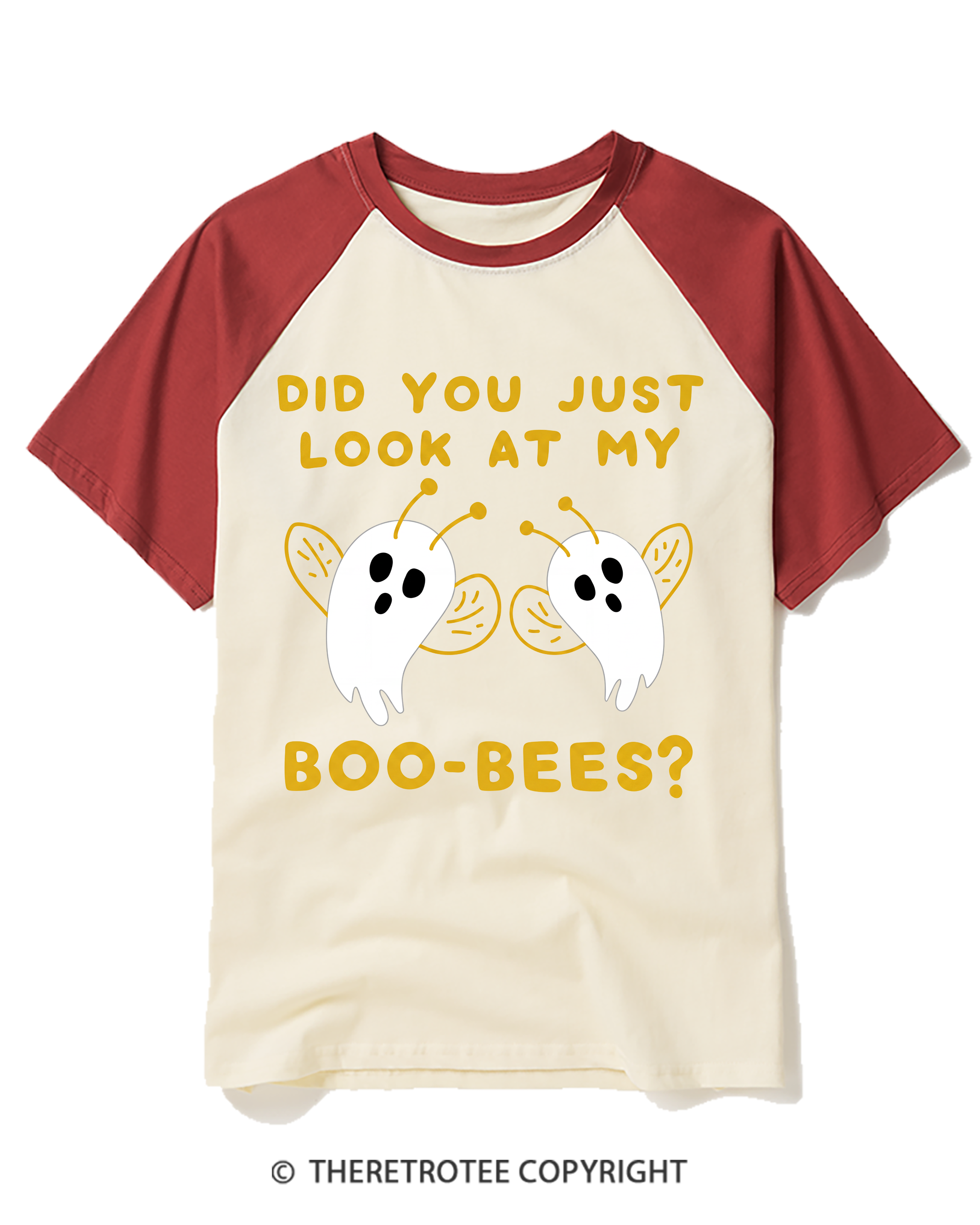 TheRetroTee Did You Just Look At My Boo-Bees 2000s Raglan Baseball T-Shirt