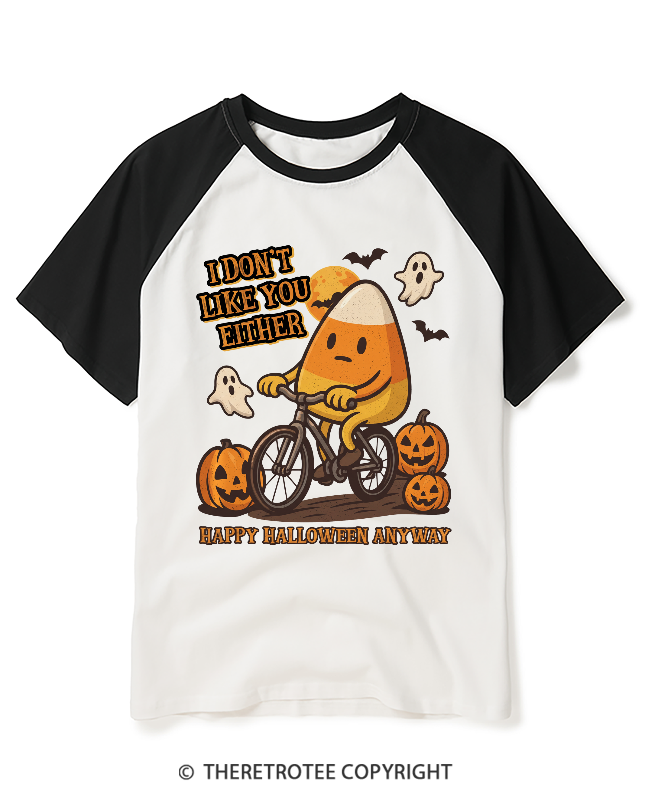 TheRetroTee I Don’T Like You Either 1990s Raglan Baseball T-Shirt