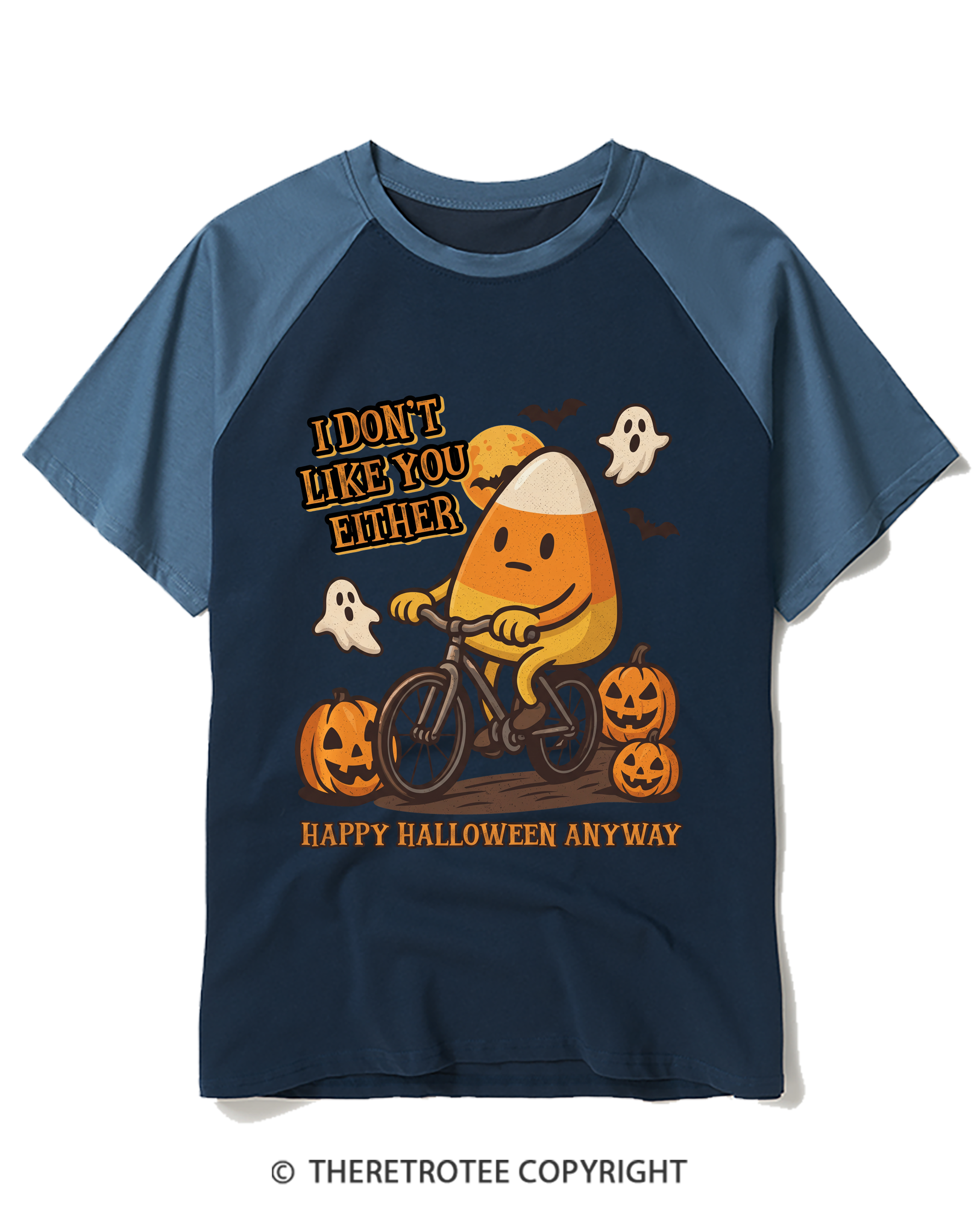 TheRetroTee I Don’T Like You Either 1990s Raglan Baseball T-Shirt