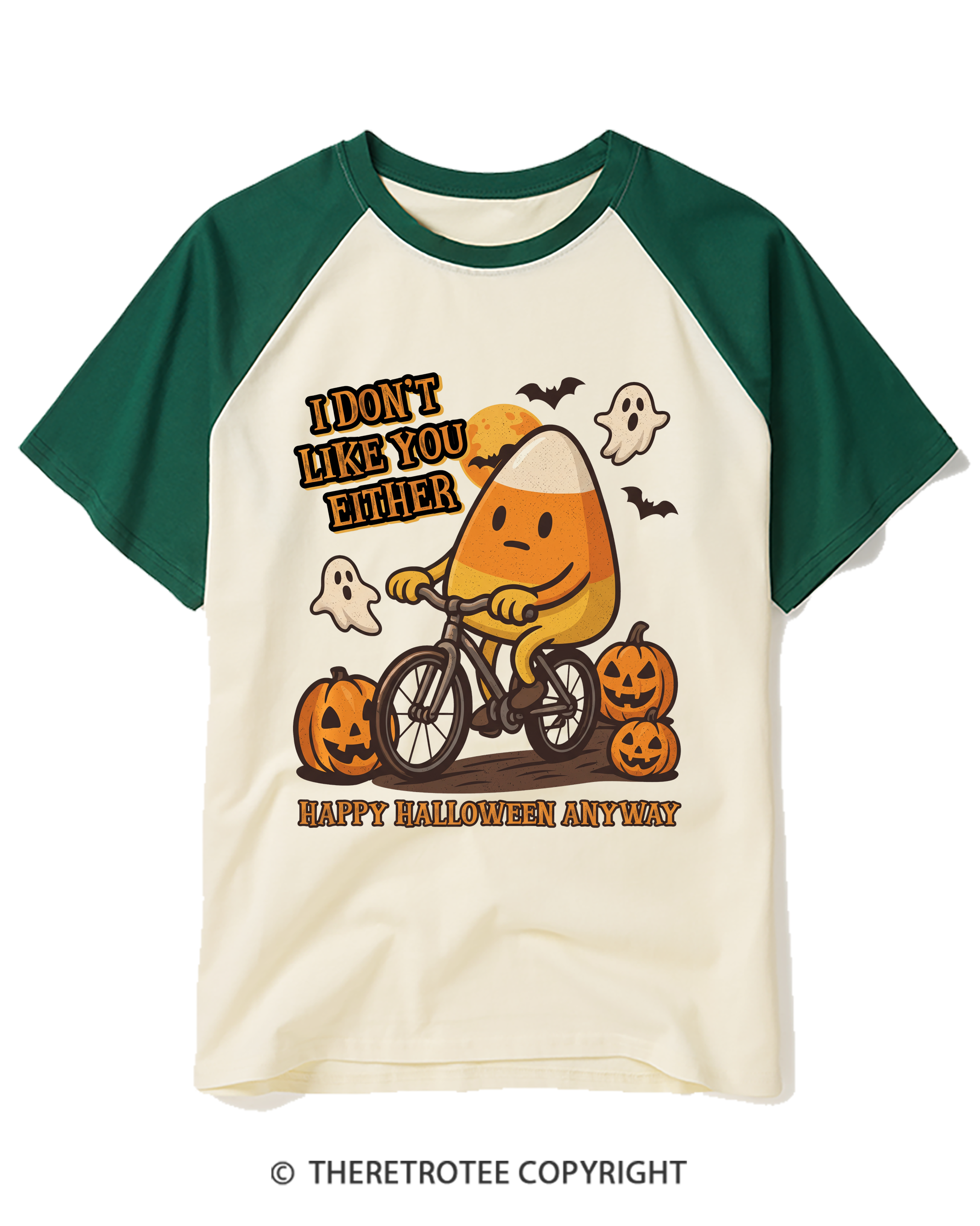 TheRetroTee I Don’T Like You Either 1990s Raglan Baseball T-Shirt