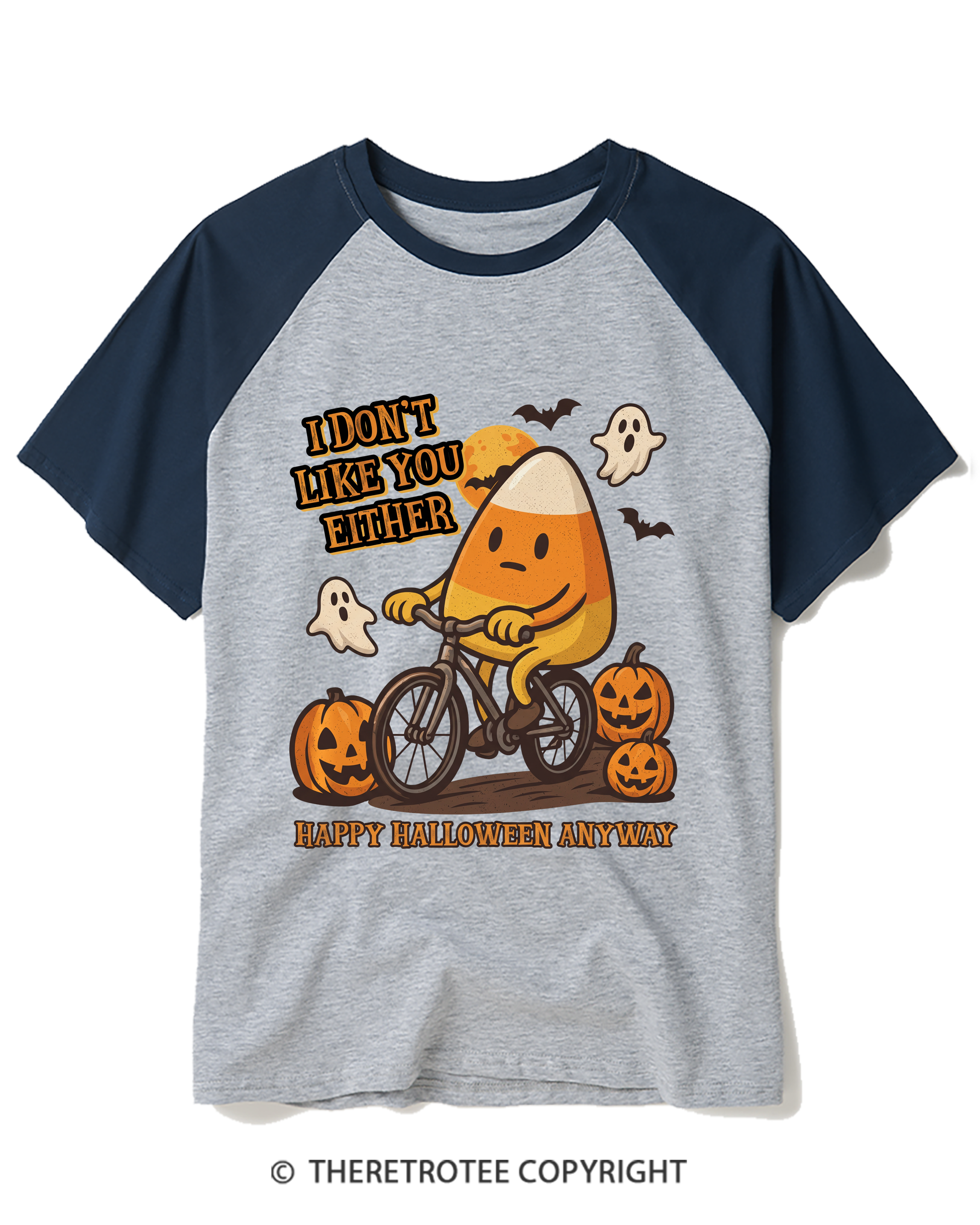TheRetroTee I Don’T Like You Either 1990s Raglan Baseball T-Shirt