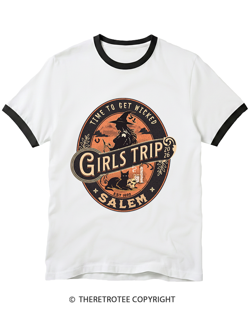 TheRetroTee Salem Girls Trip 1990s Ringer T-Shirt