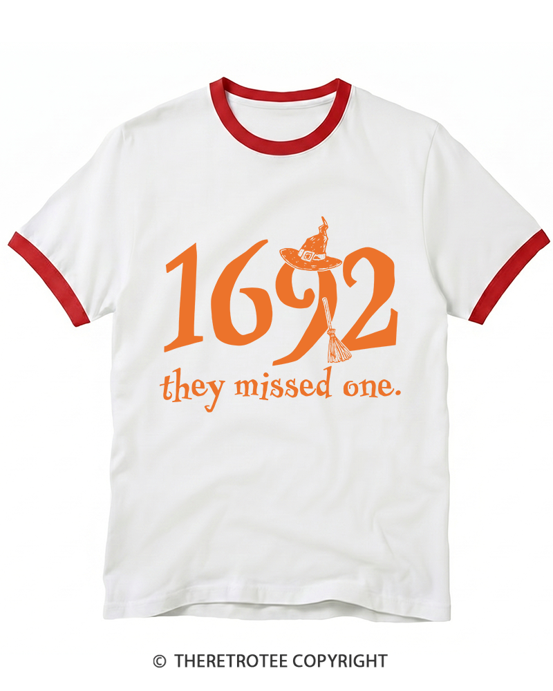 TheRetroTee 1692 They Missed One 1970s Ringer T-Shirt