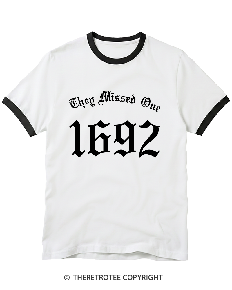 TheRetroTee Salem Witch Shirt 1692 They Missed One Ringer T-Shirt
