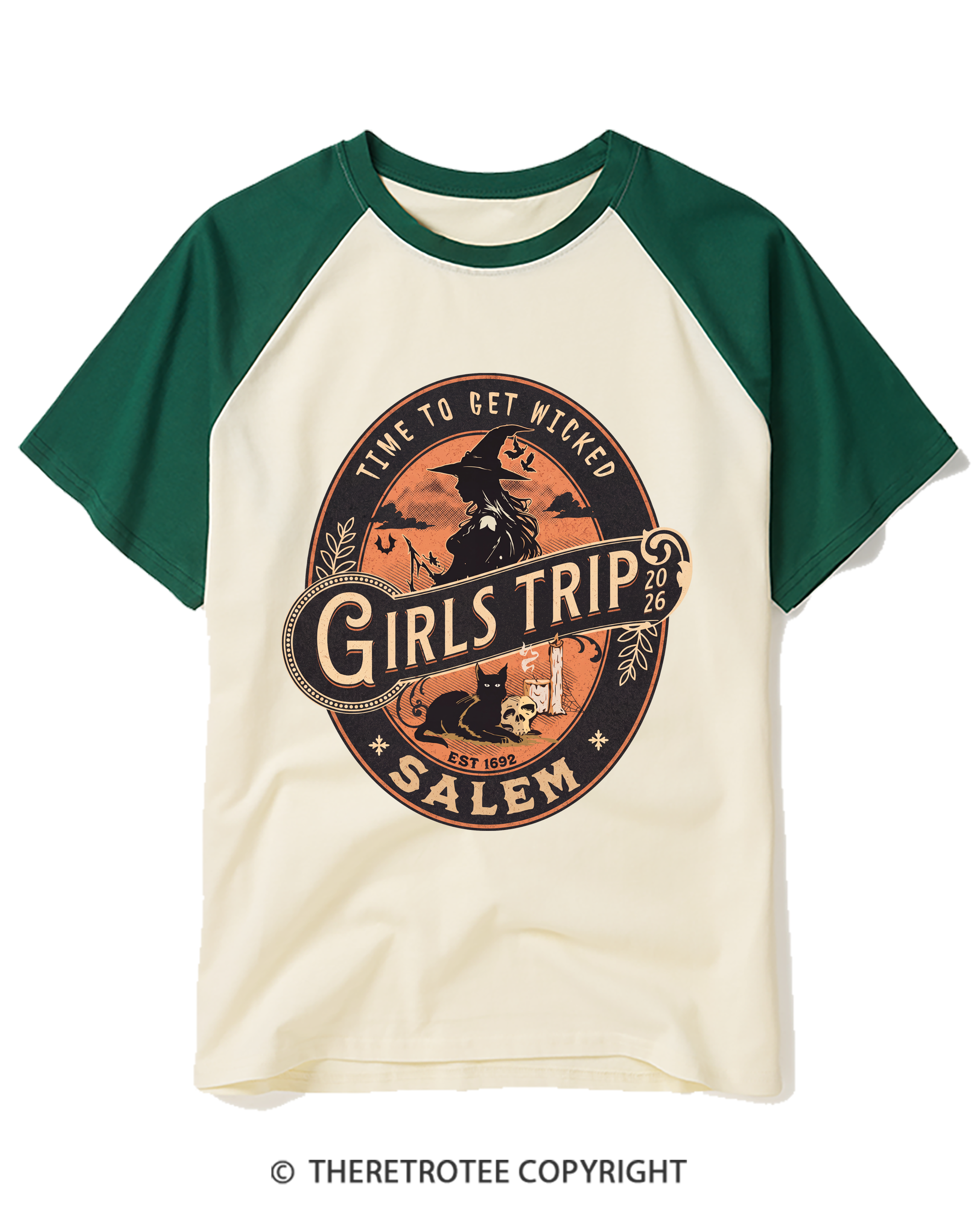 TheRetroTee Salem Girls Trip 1990s Raglan Baseball T-Shirt