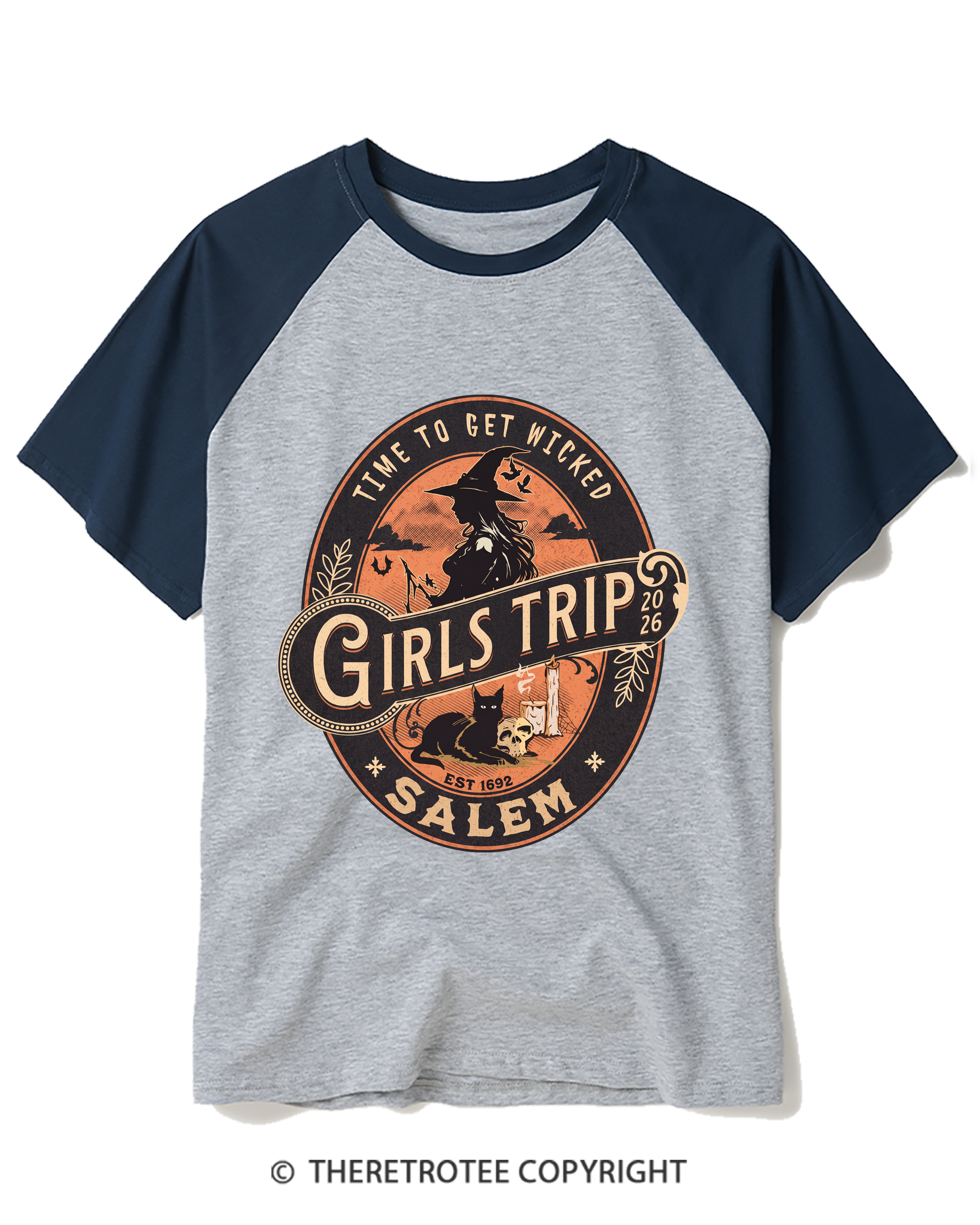 TheRetroTee Salem Girls Trip 1990s Raglan Baseball T-Shirt