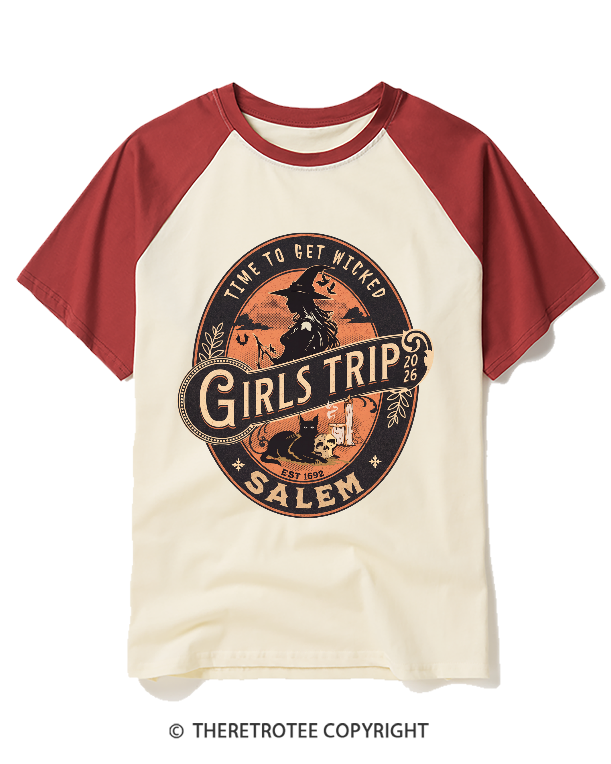TheRetroTee Salem Girls Trip 1990s Raglan Baseball T-Shirt