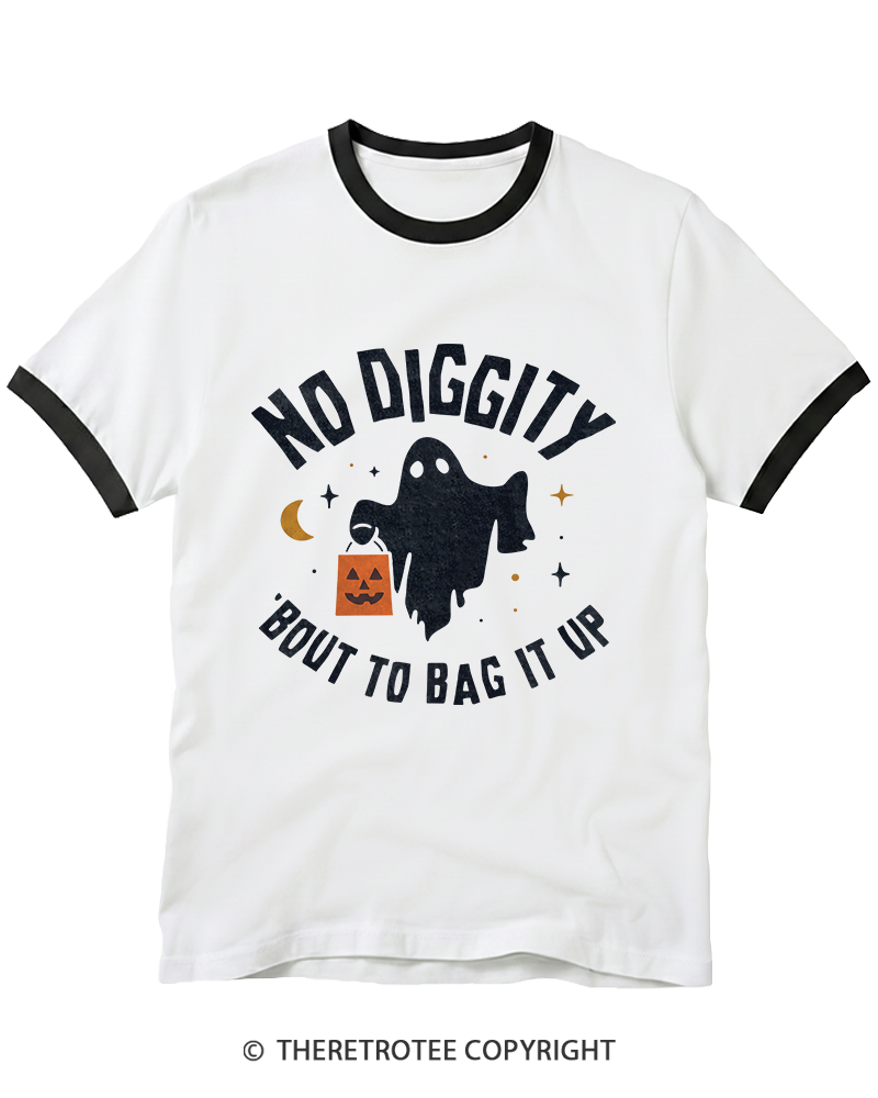 TheRetroTee No Diggity, Bout to Bag It Up 2000s Ringer T-Shirt