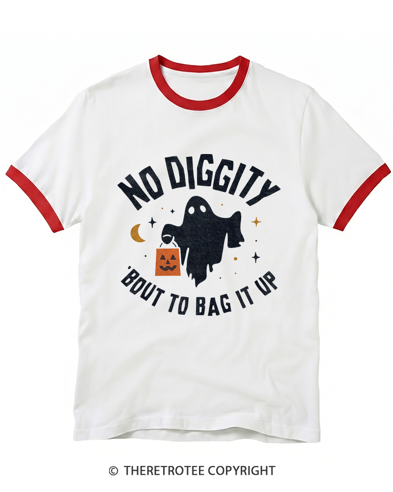 TheRetroTee No Diggity, Bout to Bag It Up 2000s Ringer T-Shirt