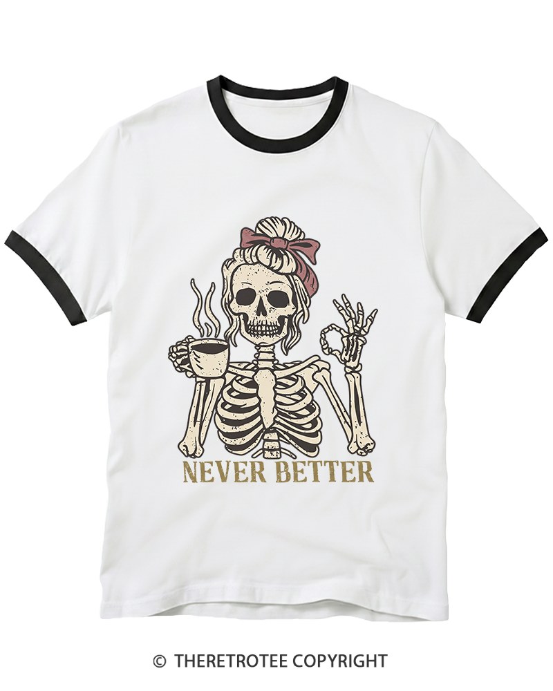 TheRetroTee Never Better 1970s Ringer T-Shirt