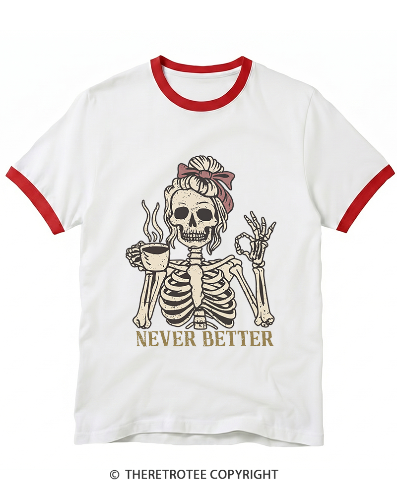 TheRetroTee Never Better 1970s Ringer T-Shirt