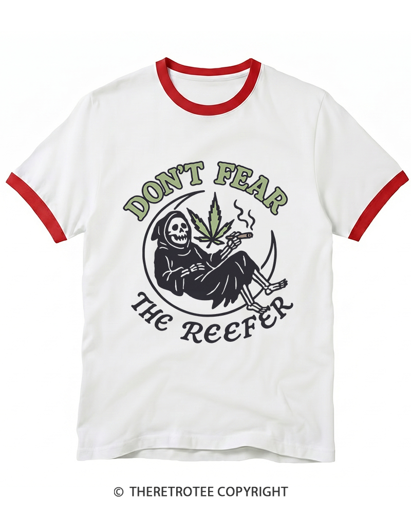 TheRetroTee Don’T Fear The Reefer 1960s Ringer T-Shirt