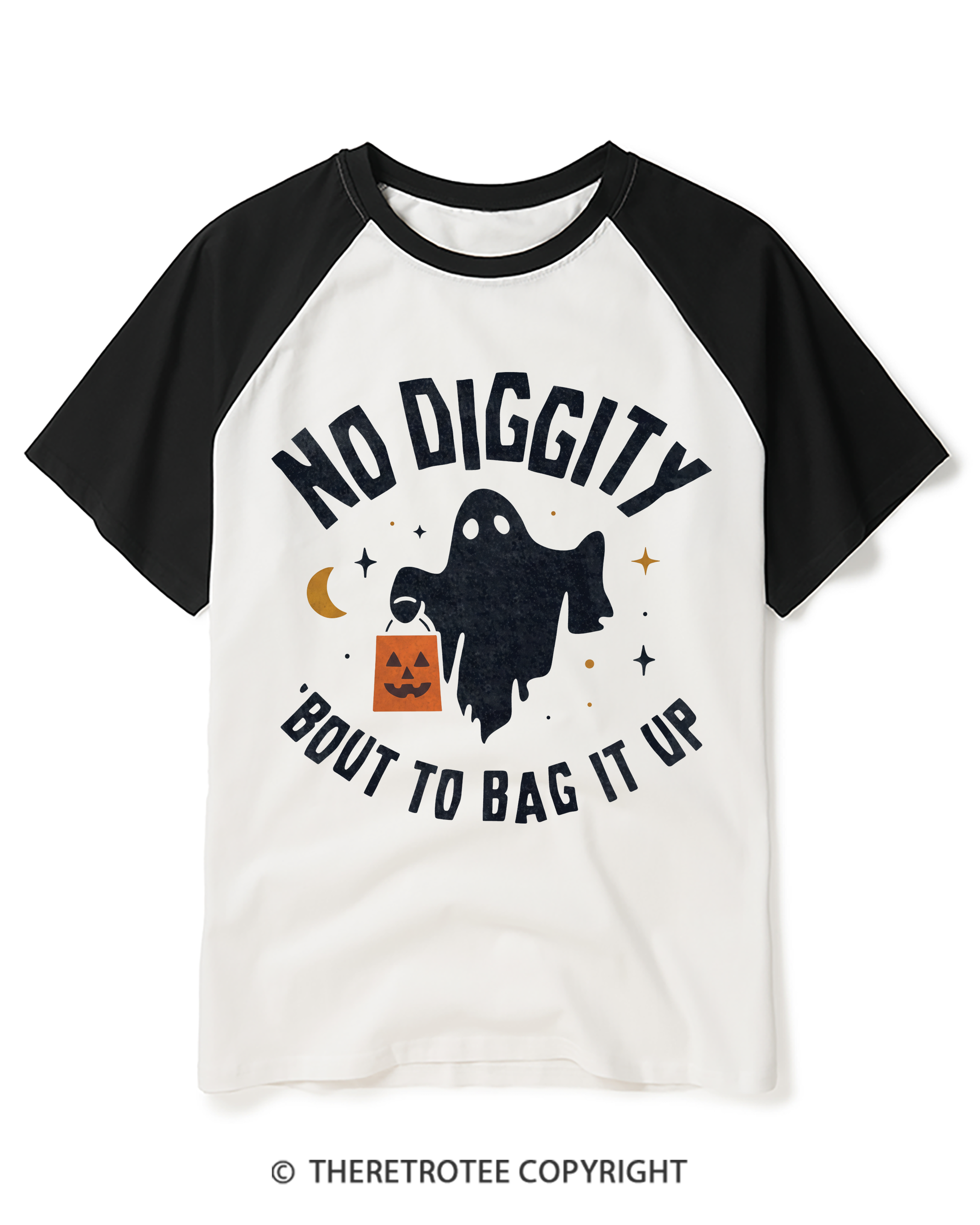 TheRetroTee No Diggity, Bout to Bag It Up 2000s Raglan Baseball T-Shirt