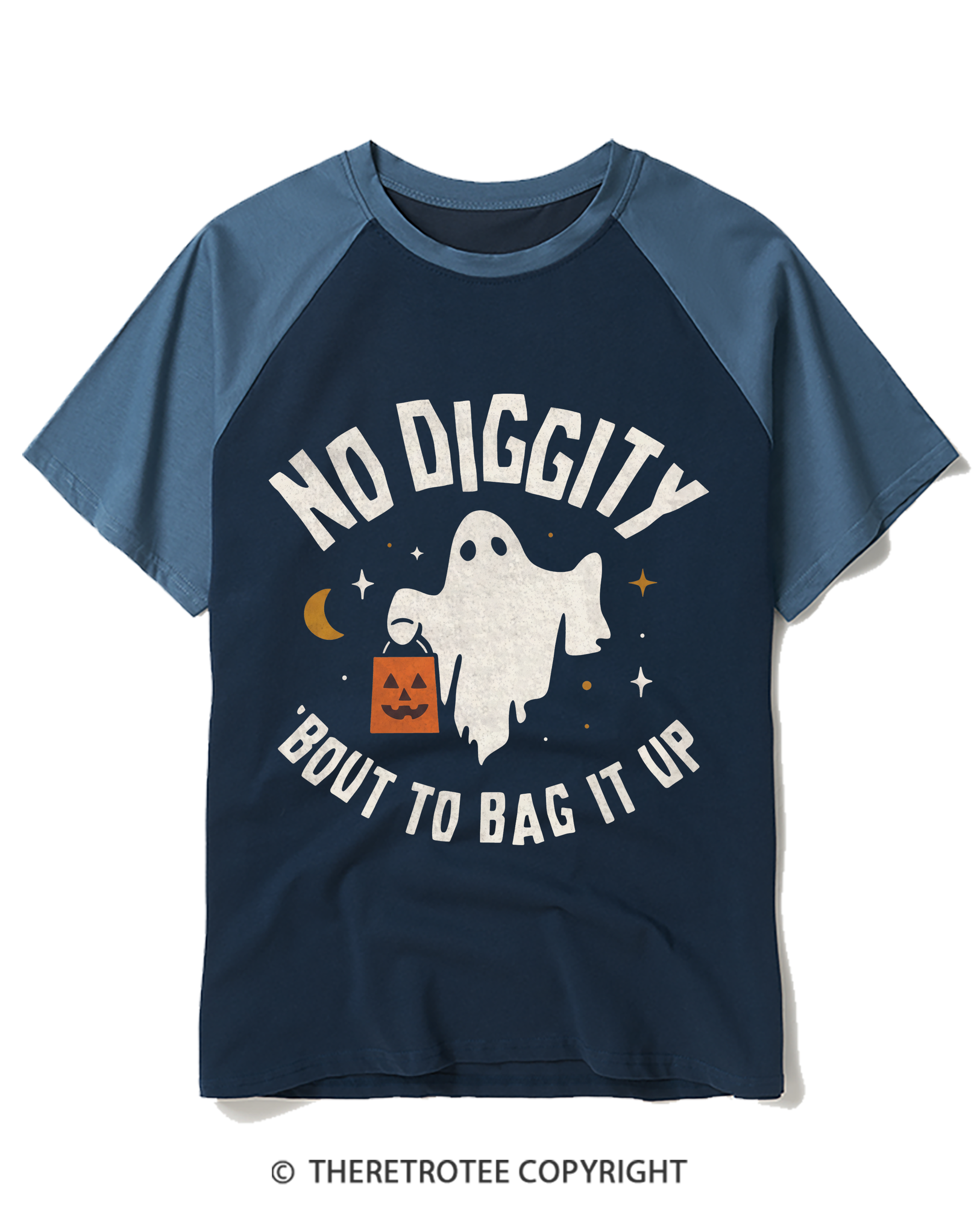 TheRetroTee No Diggity, Bout to Bag It Up 2000s Raglan Baseball T-Shirt