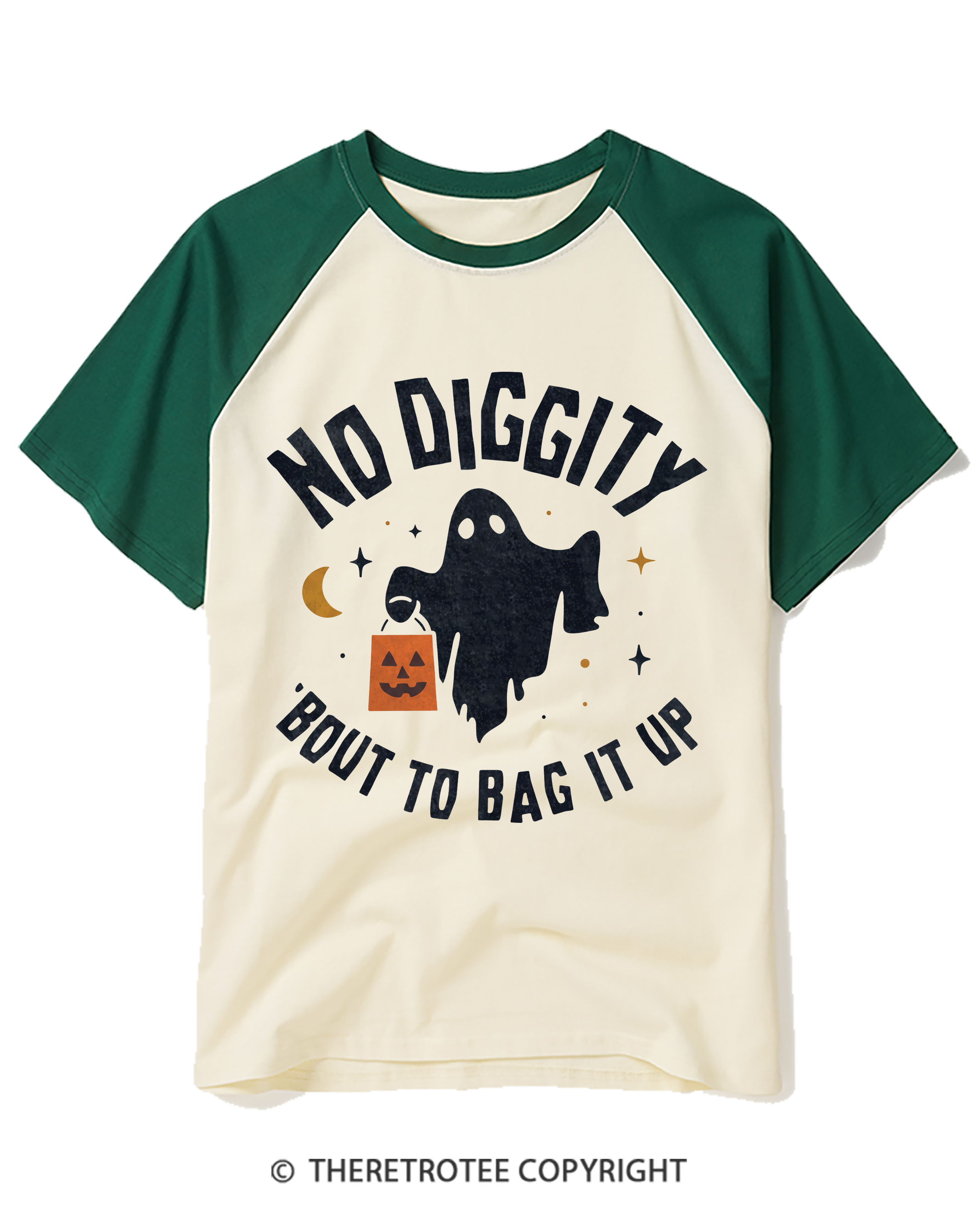 TheRetroTee No Diggity, Bout to Bag It Up 2000s Raglan Baseball T-Shirt