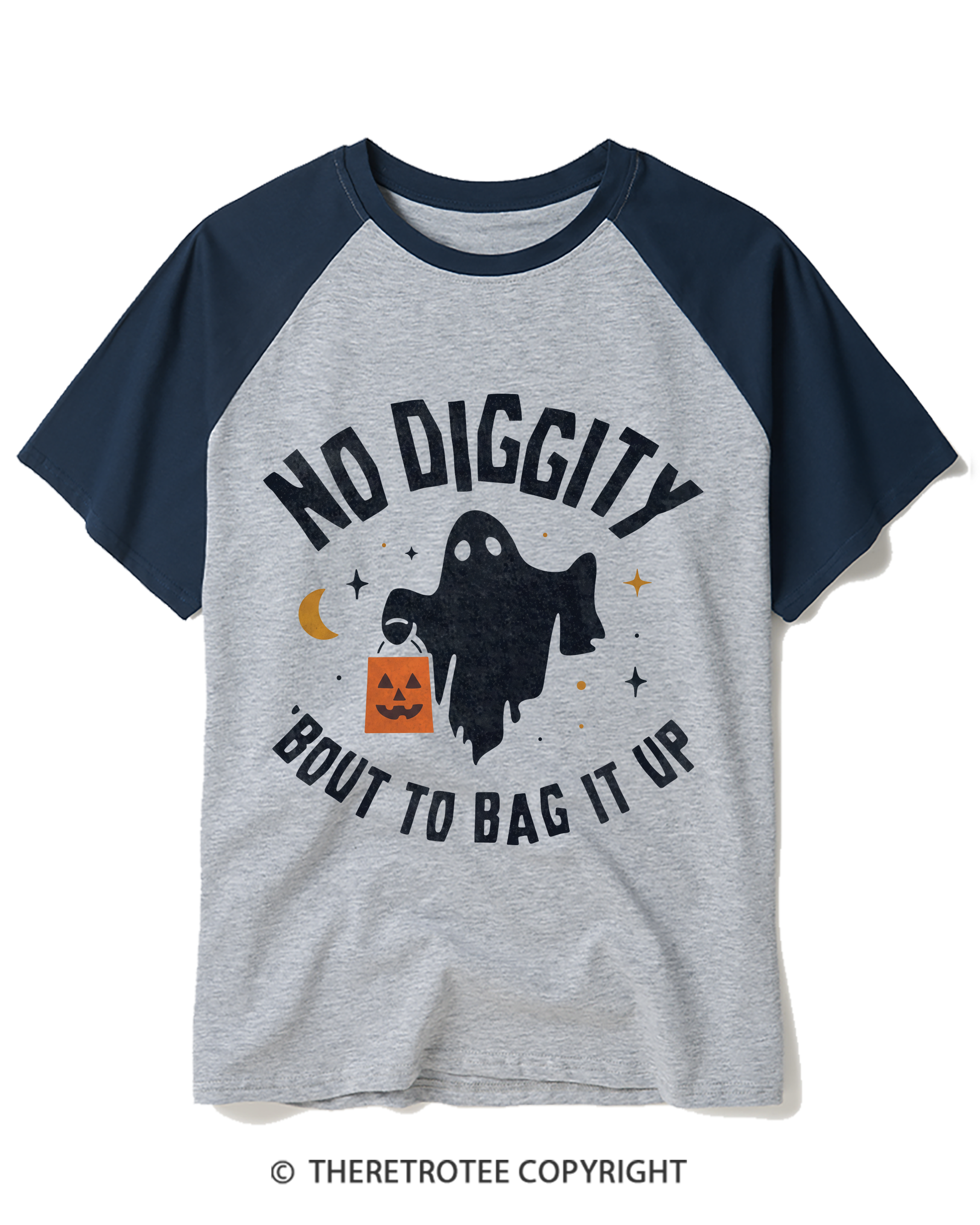 TheRetroTee No Diggity, Bout to Bag It Up 2000s Raglan Baseball T-Shirt