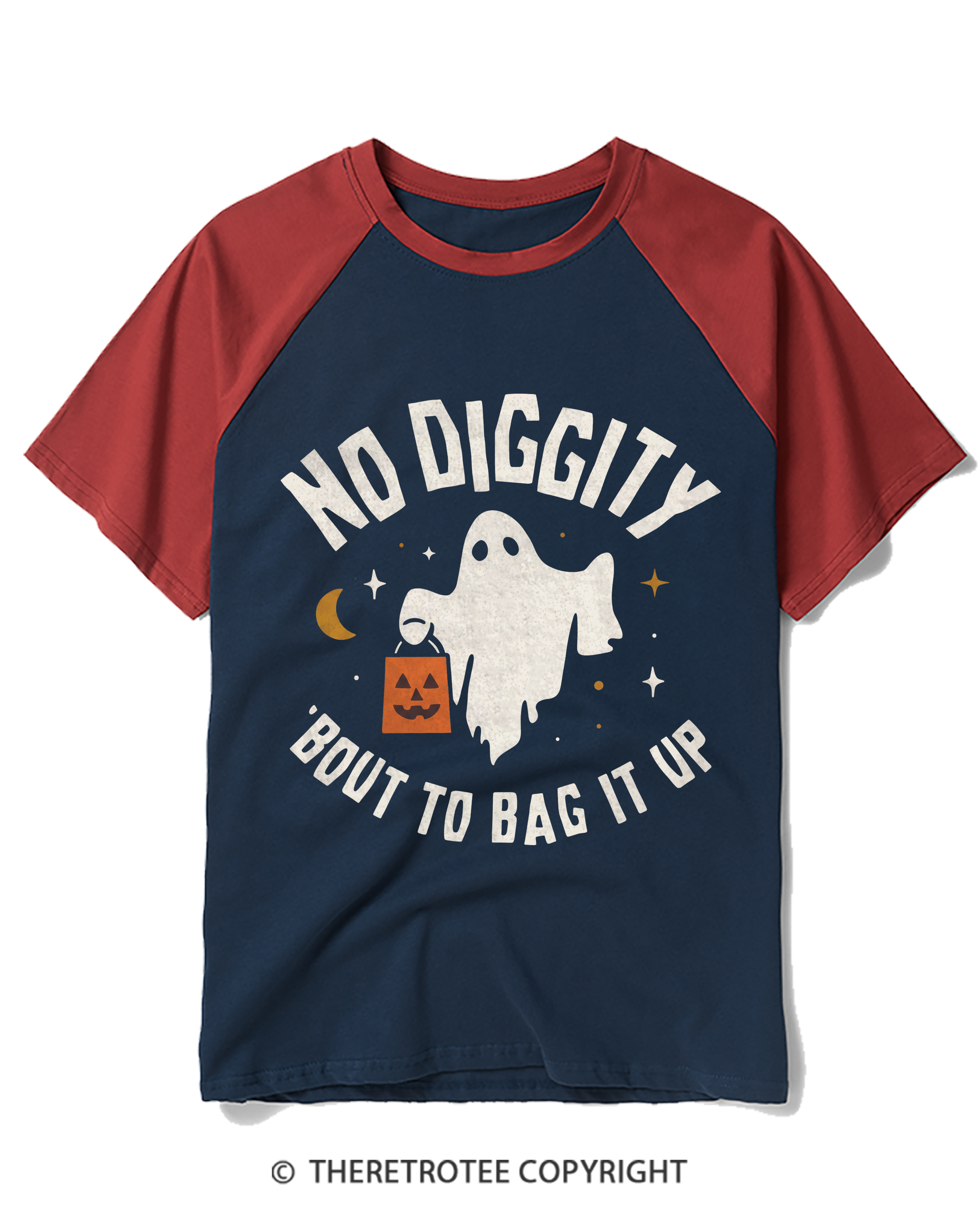 TheRetroTee No Diggity, Bout to Bag It Up 2000s Raglan Baseball T-Shirt