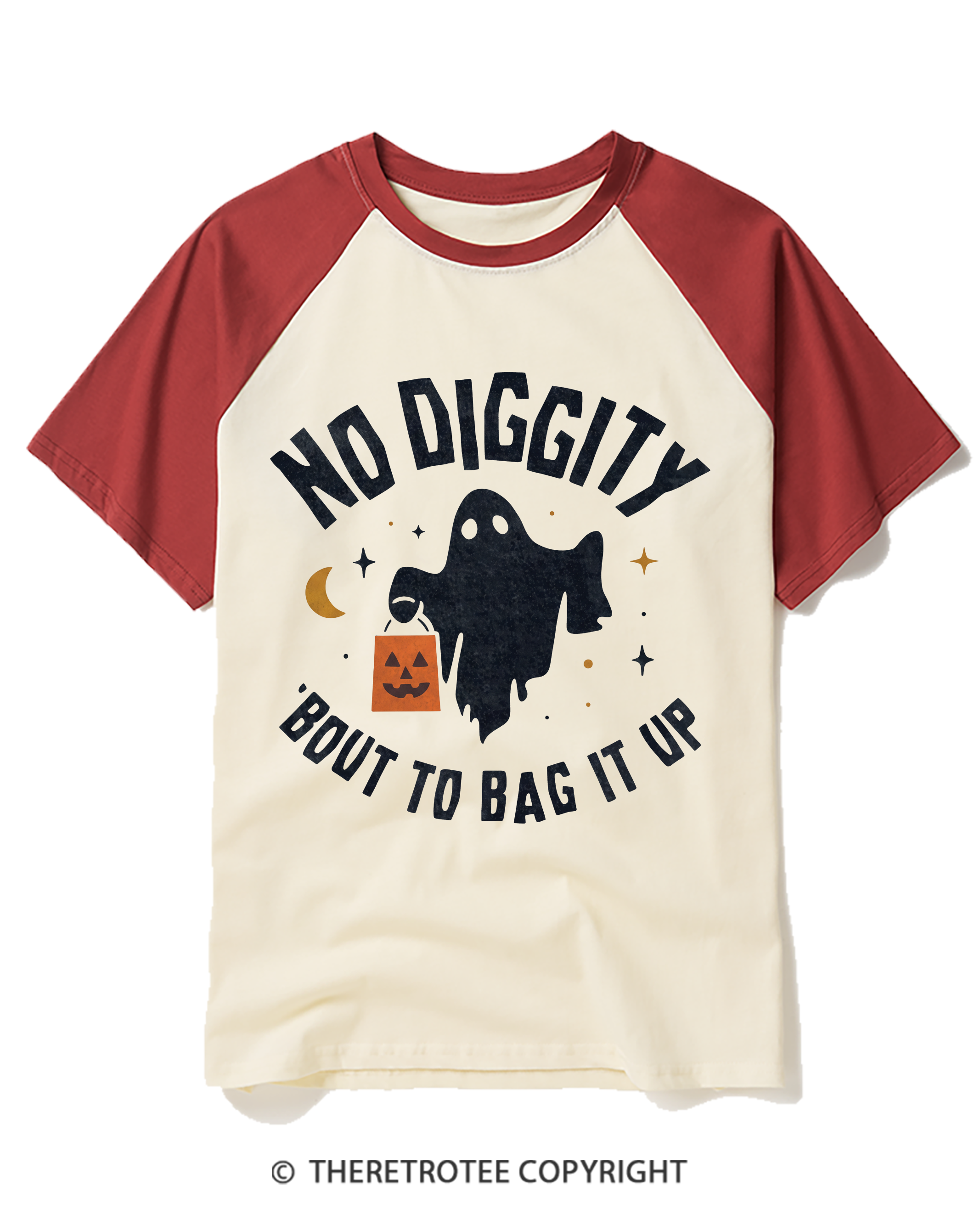 TheRetroTee No Diggity, Bout to Bag It Up 2000s Raglan Baseball T-Shirt