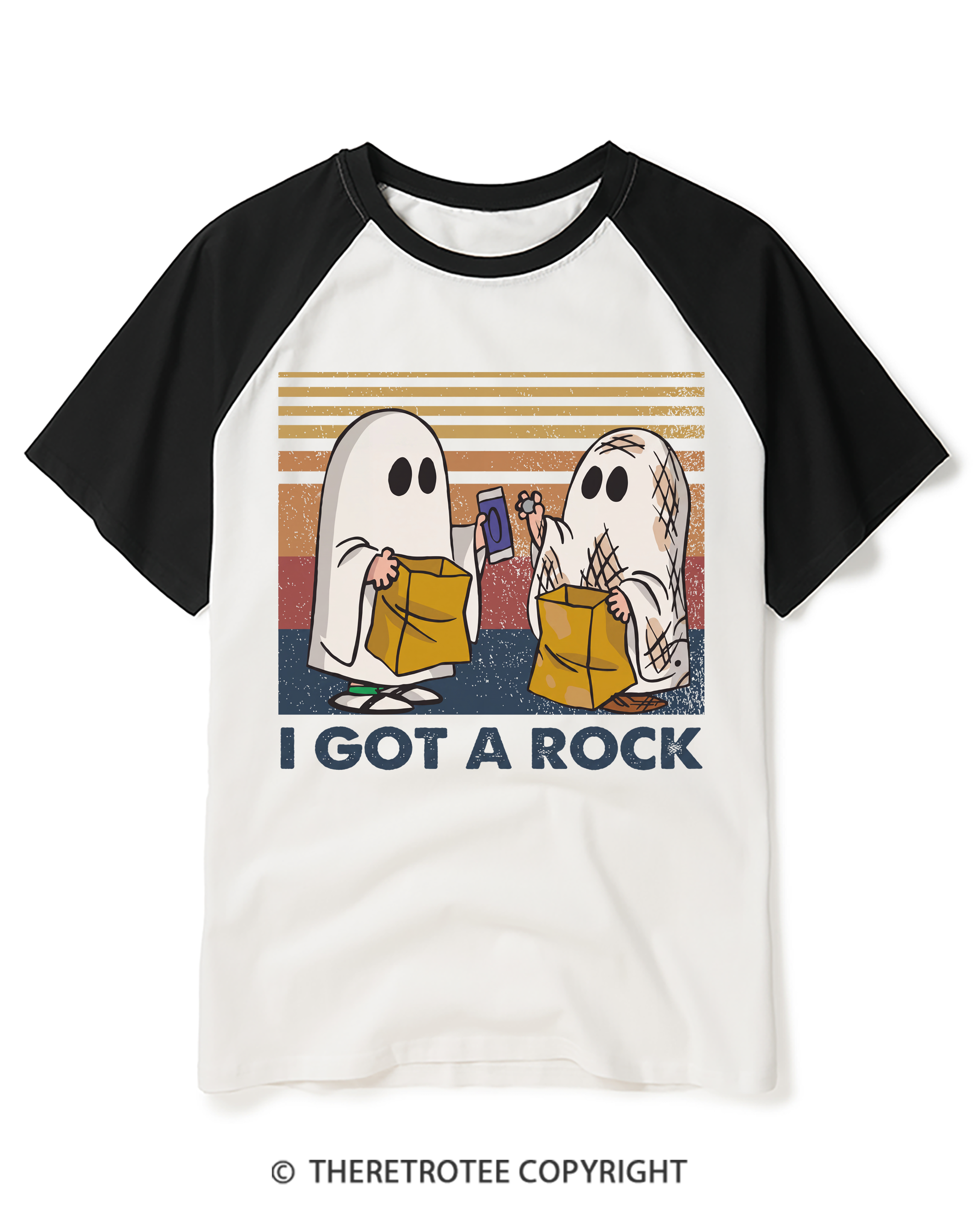 TheRetroTee I Got A Rock 1990s Raglan Baseball T-Shirt