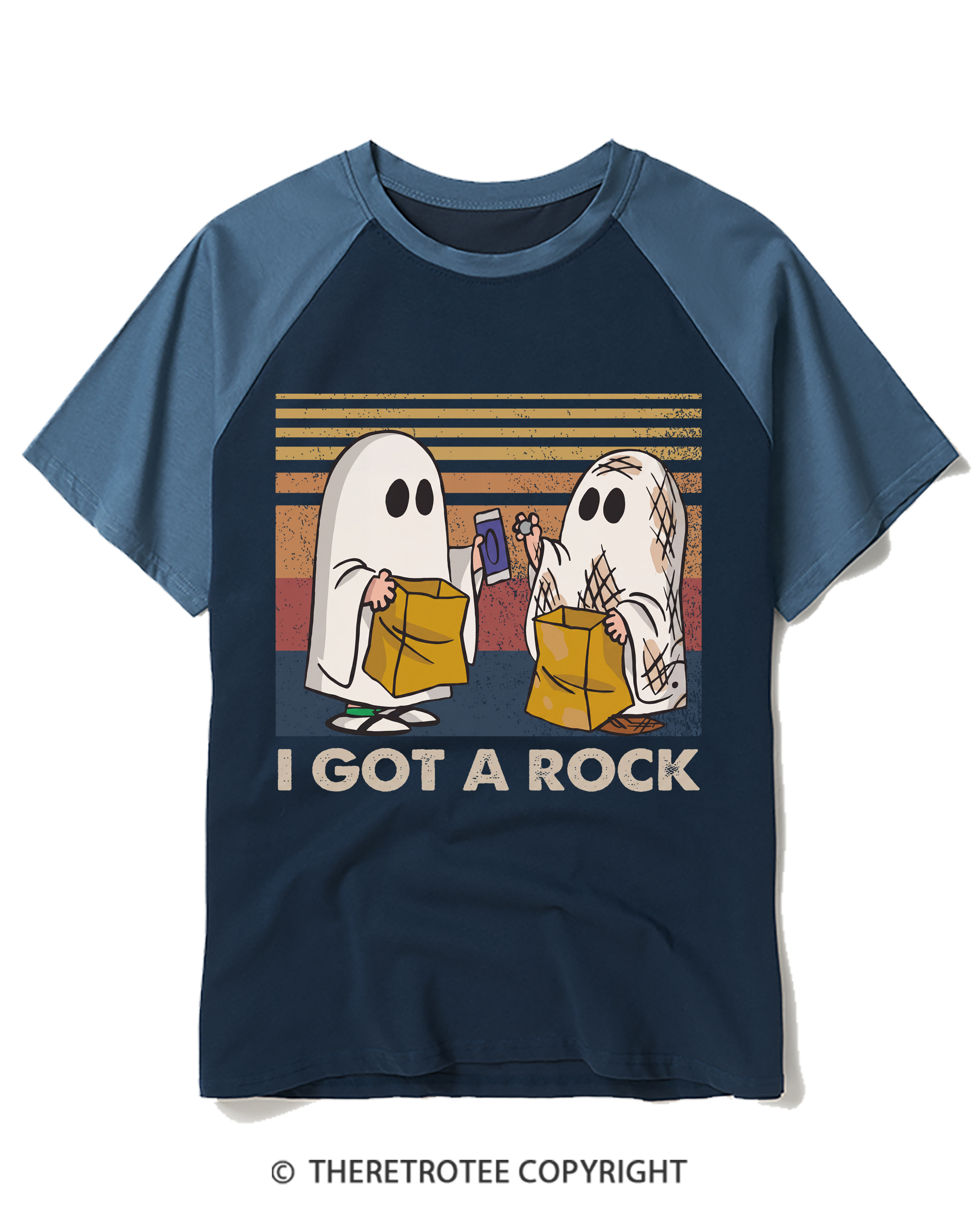 TheRetroTee I Got A Rock 1990s Raglan Baseball T-Shirt
