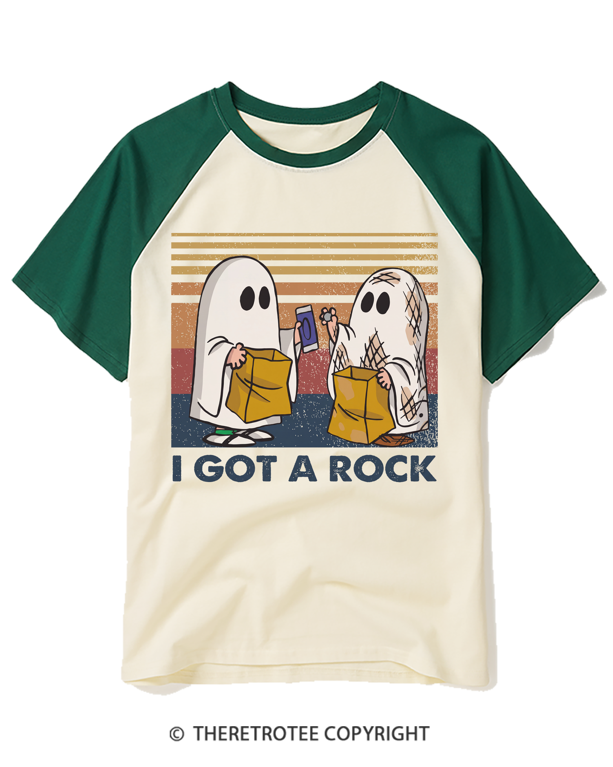 TheRetroTee I Got A Rock 1990s Raglan Baseball T-Shirt