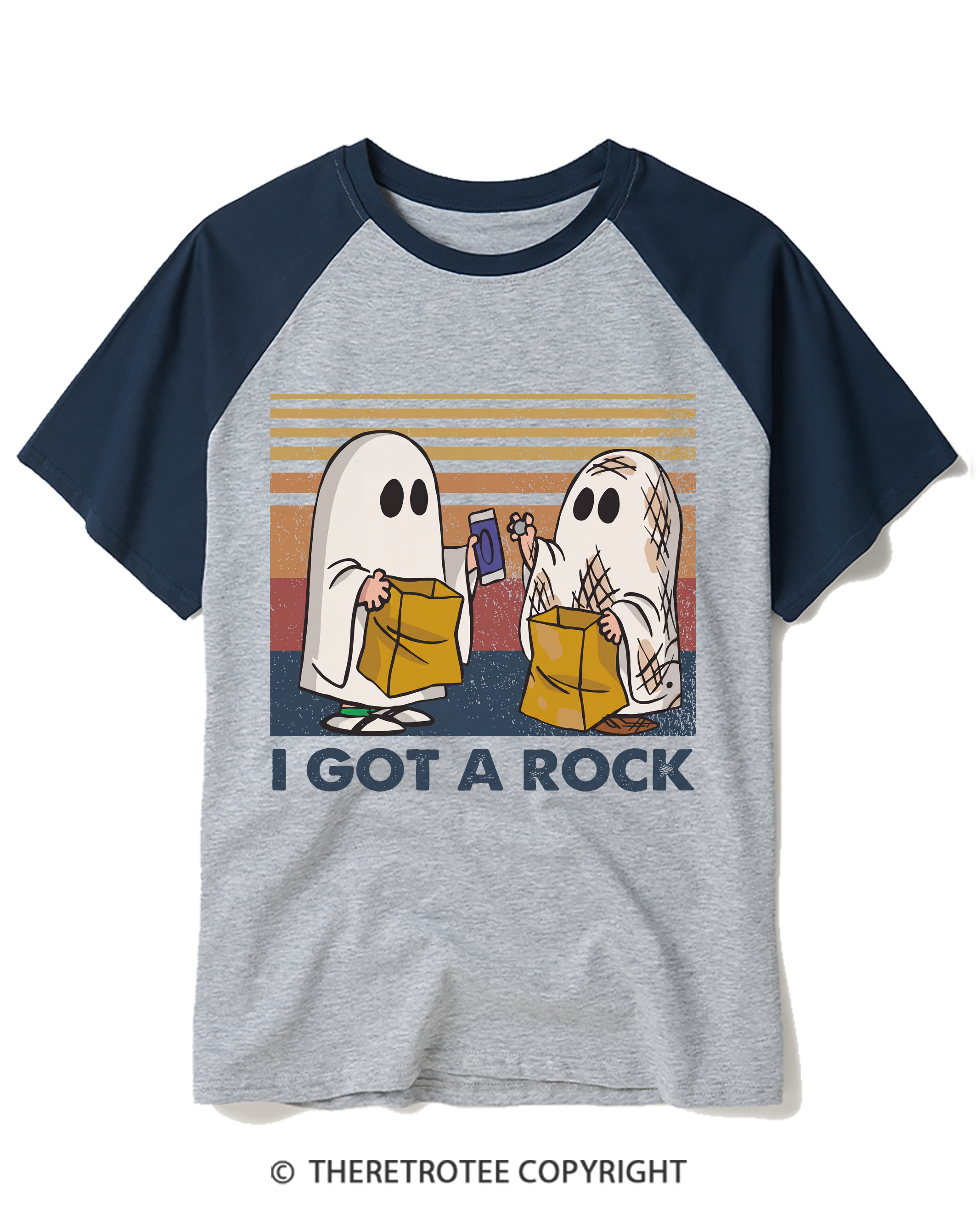 TheRetroTee I Got A Rock 1990s Raglan Baseball T-Shirt