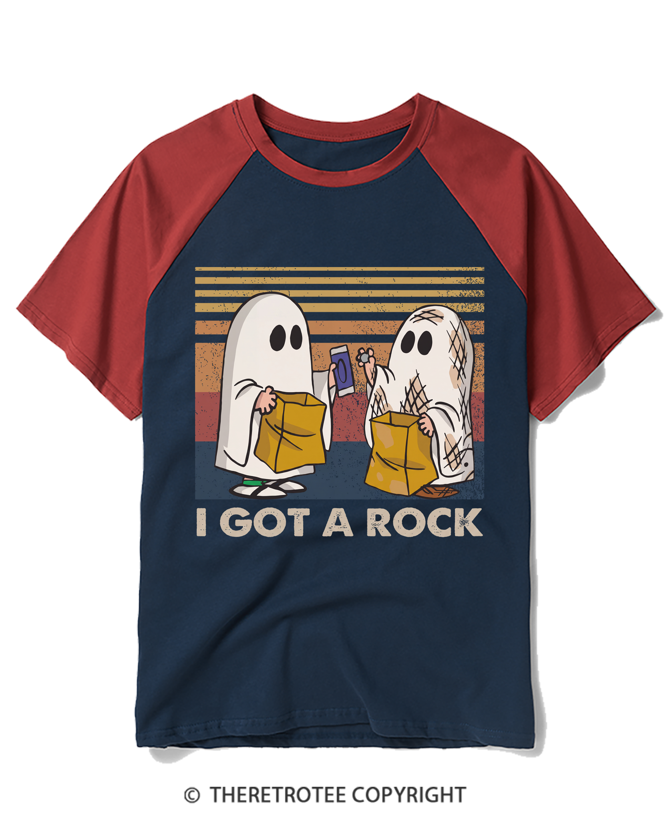 TheRetroTee I Got A Rock 1990s Raglan Baseball T-Shirt