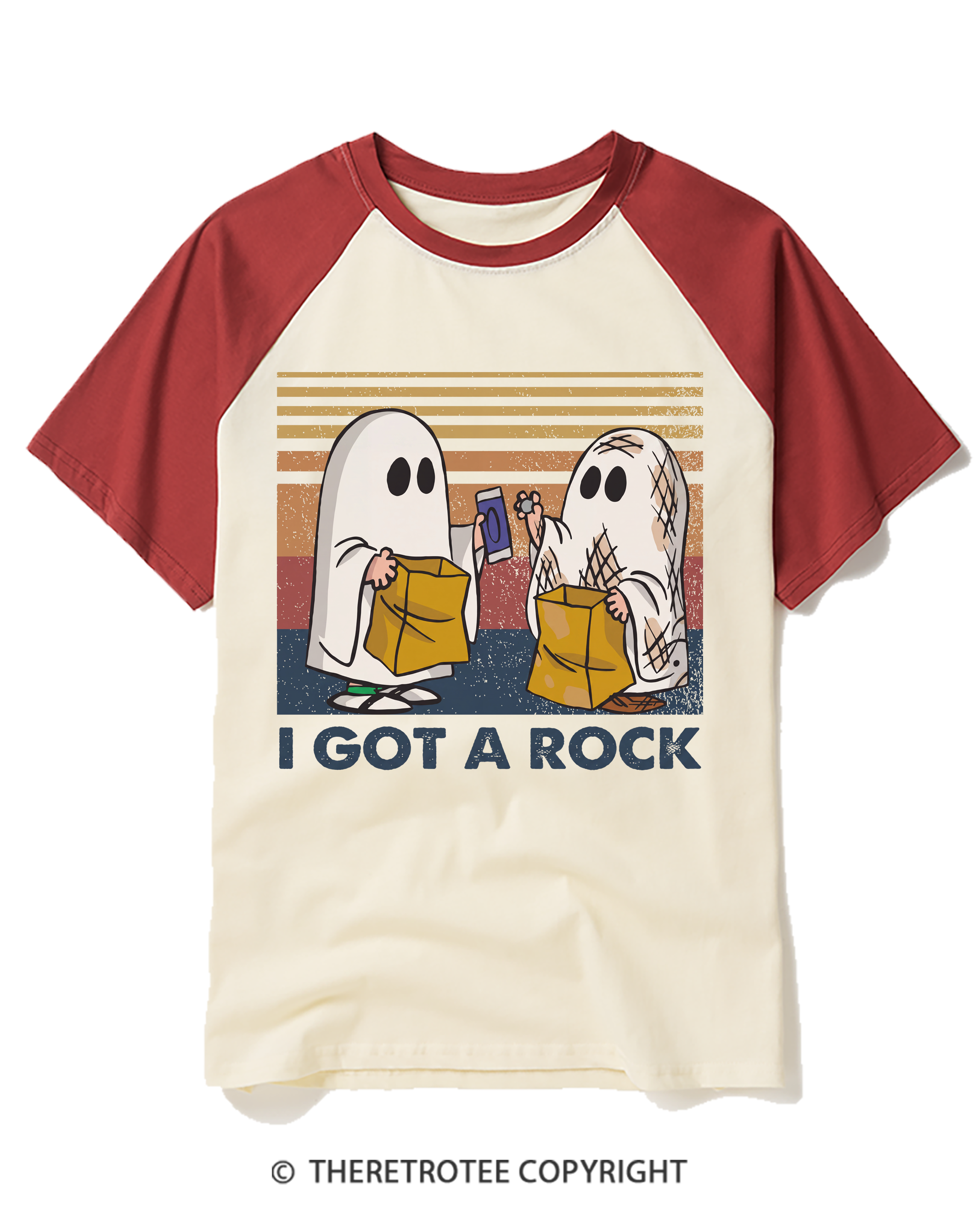 TheRetroTee I Got A Rock 1990s Raglan Baseball T-Shirt