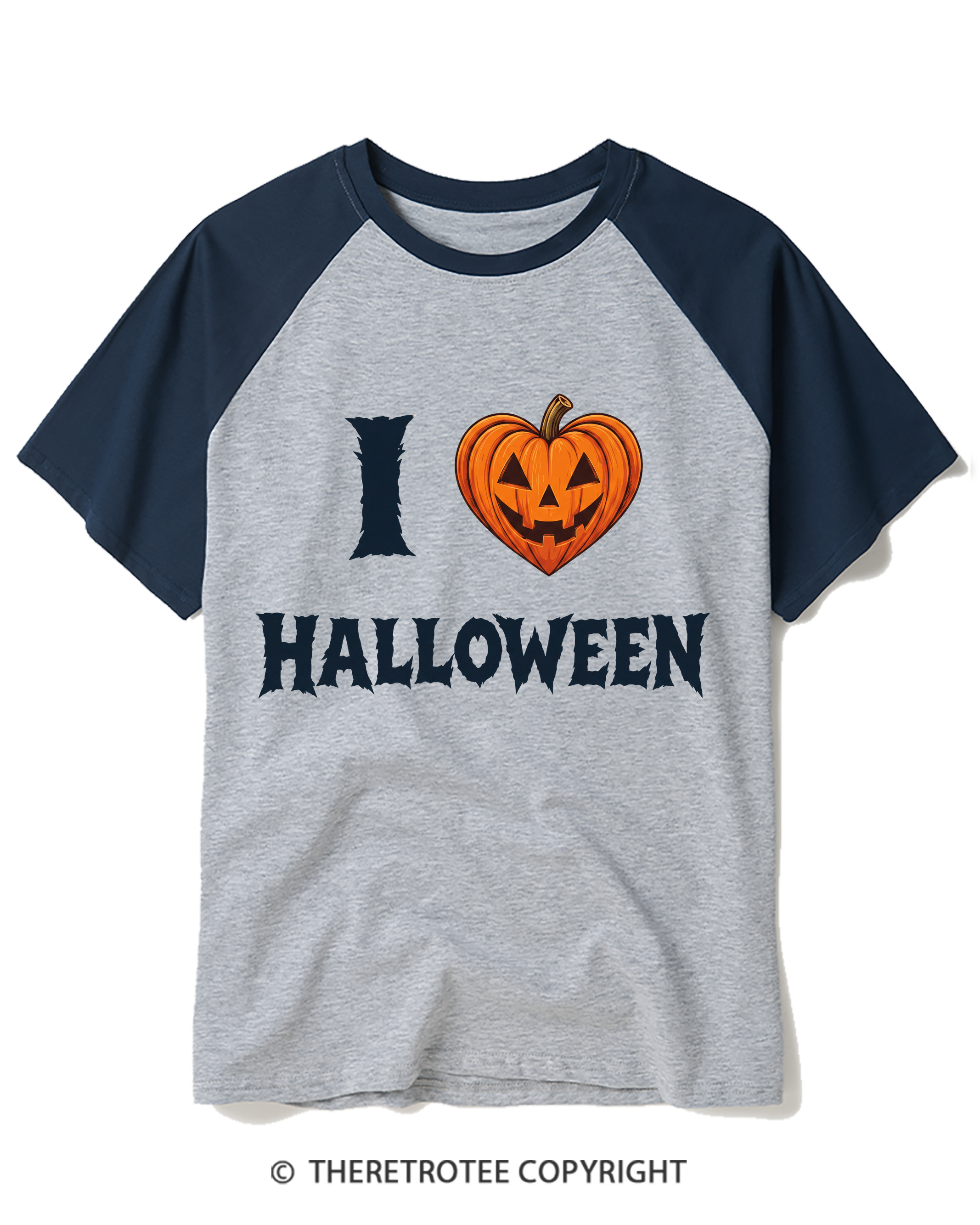 TheRetroTee I Love Halloween 1980s Raglan Baseball T-Shirt