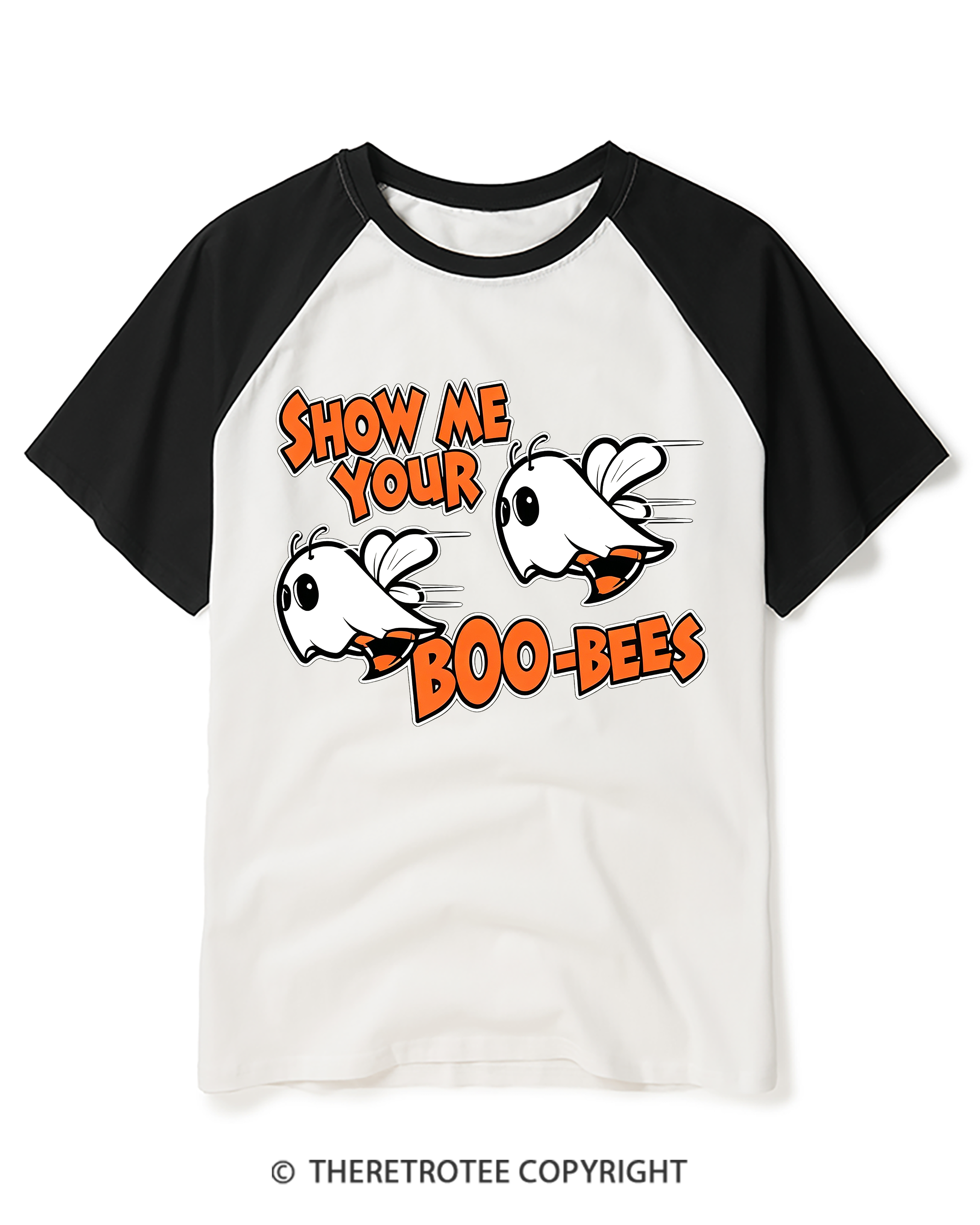 TheRetroTee Show Me Your Boo Bees 2000s Raglan Baseball T-Shirt
