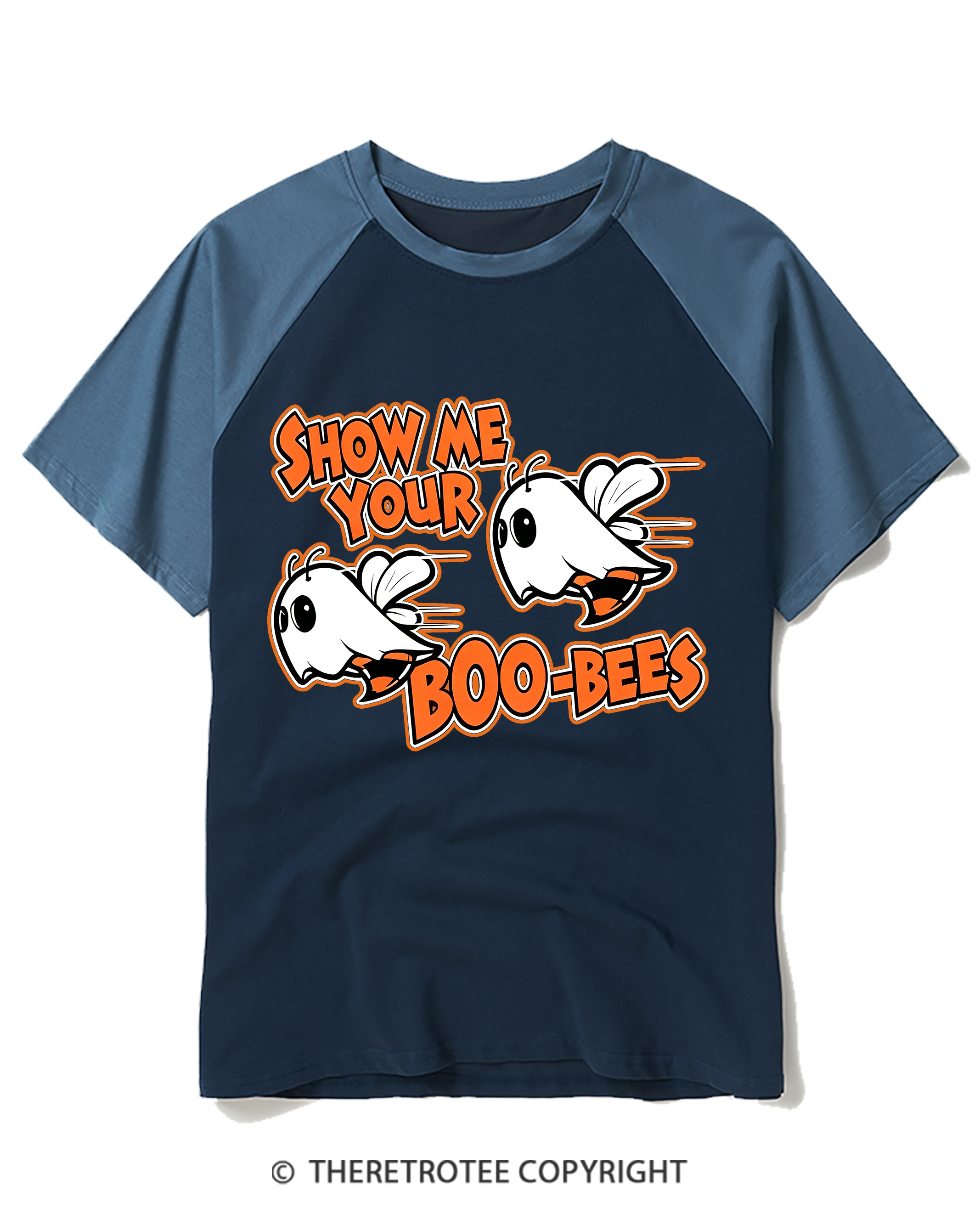 TheRetroTee Show Me Your Boo Bees 2000s Raglan Baseball T-Shirt