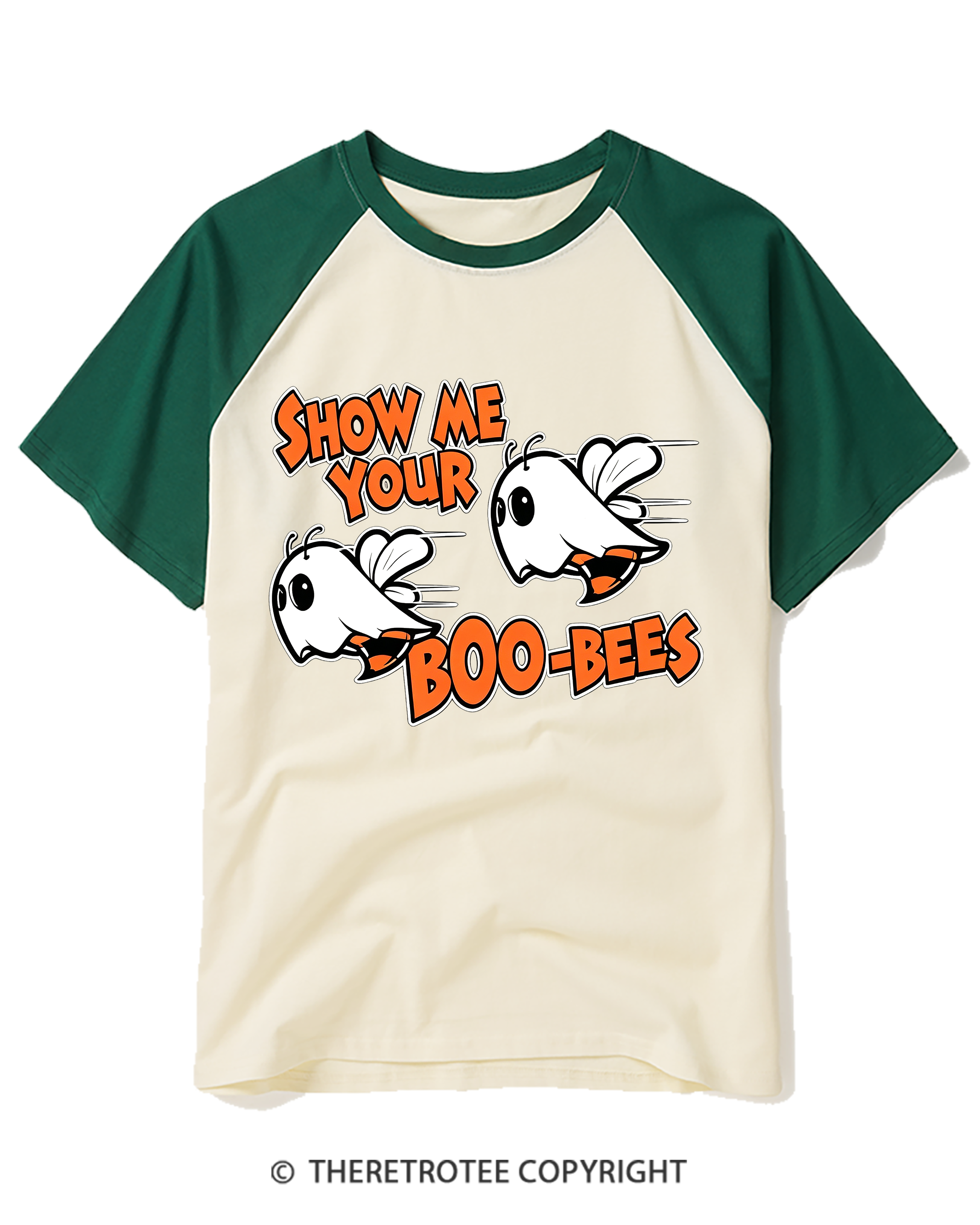 TheRetroTee Show Me Your Boo Bees 2000s Raglan Baseball T-Shirt