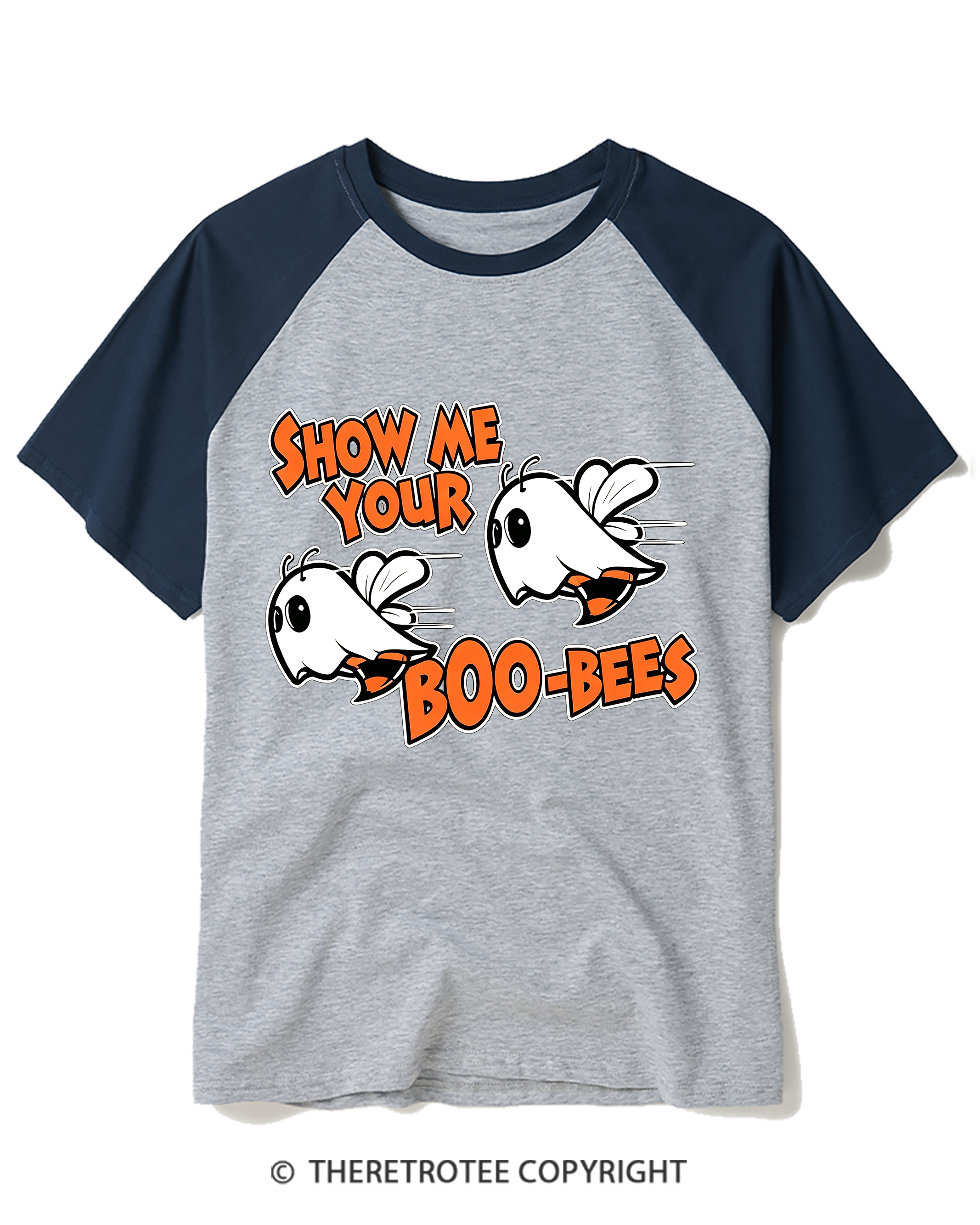 TheRetroTee Show Me Your Boo Bees 2000s Raglan Baseball T-Shirt