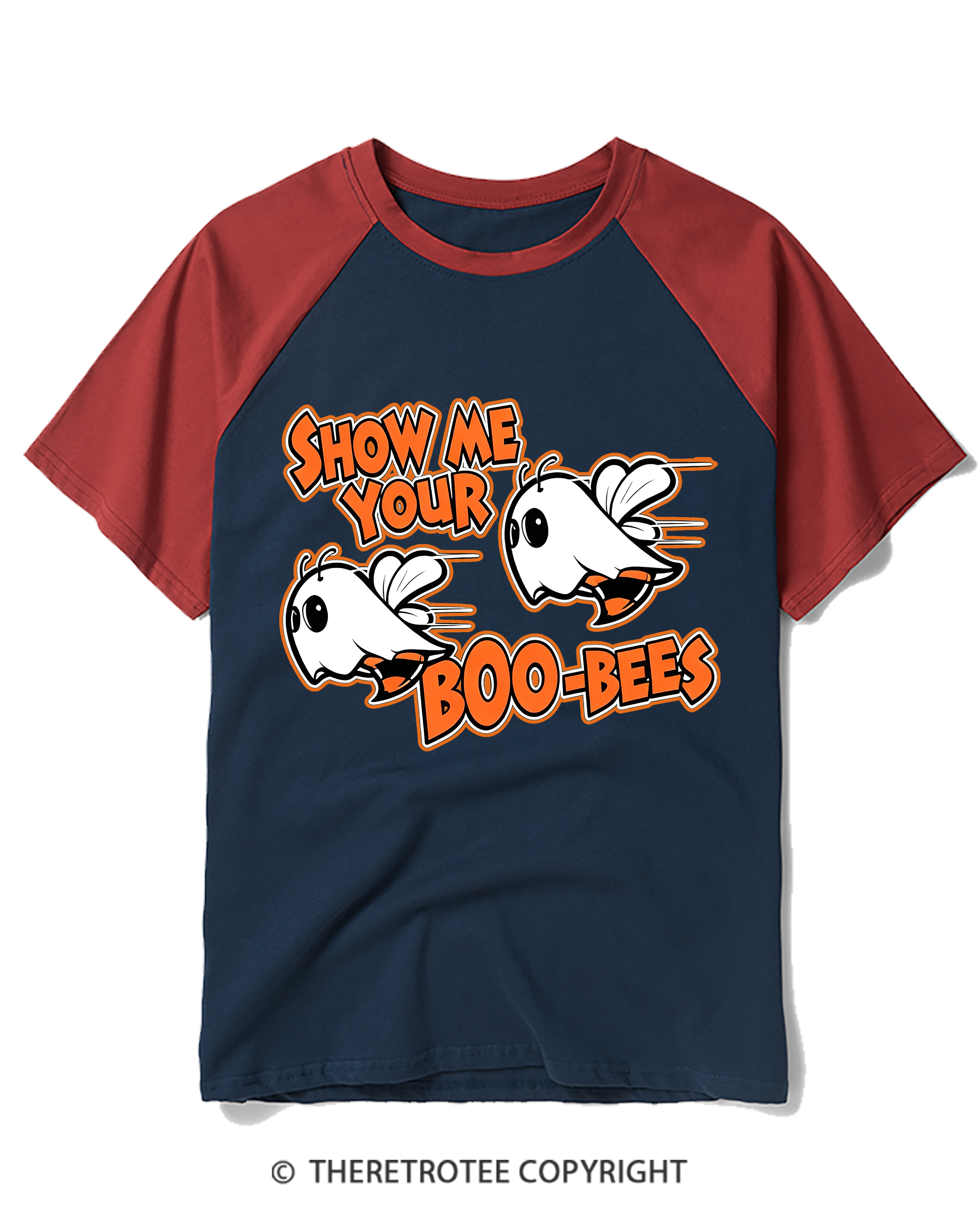 TheRetroTee Show Me Your Boo Bees 2000s Raglan Baseball T-Shirt