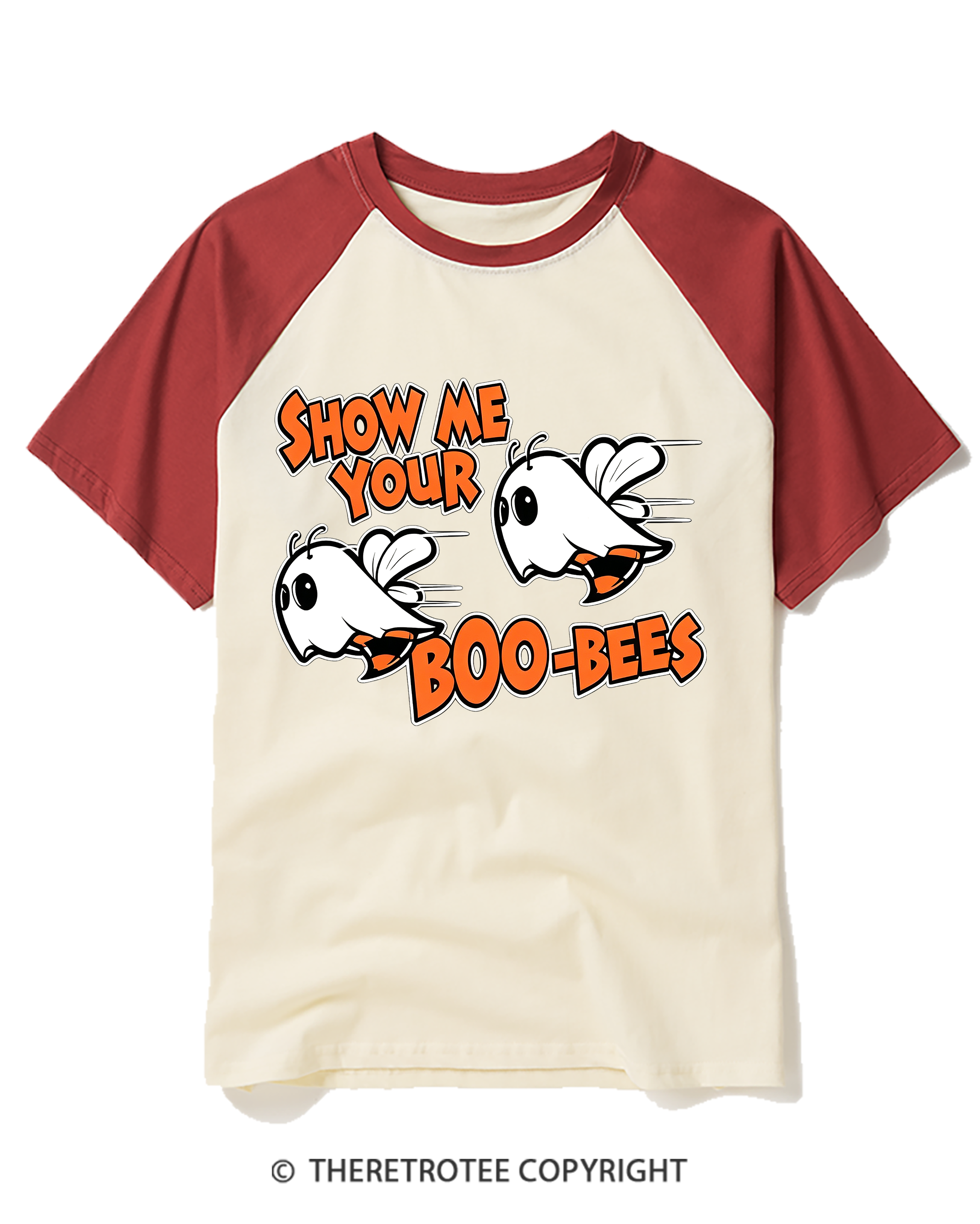 TheRetroTee Show Me Your Boo Bees 2000s Raglan Baseball T-Shirt