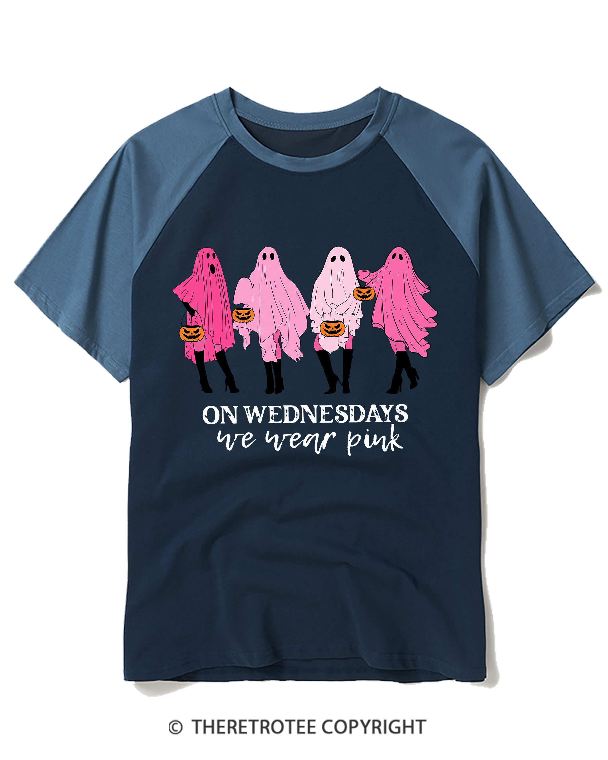 TheRetroTee On Wednesdays We Wear Pink 2000s Raglan Baseball T-Shirt