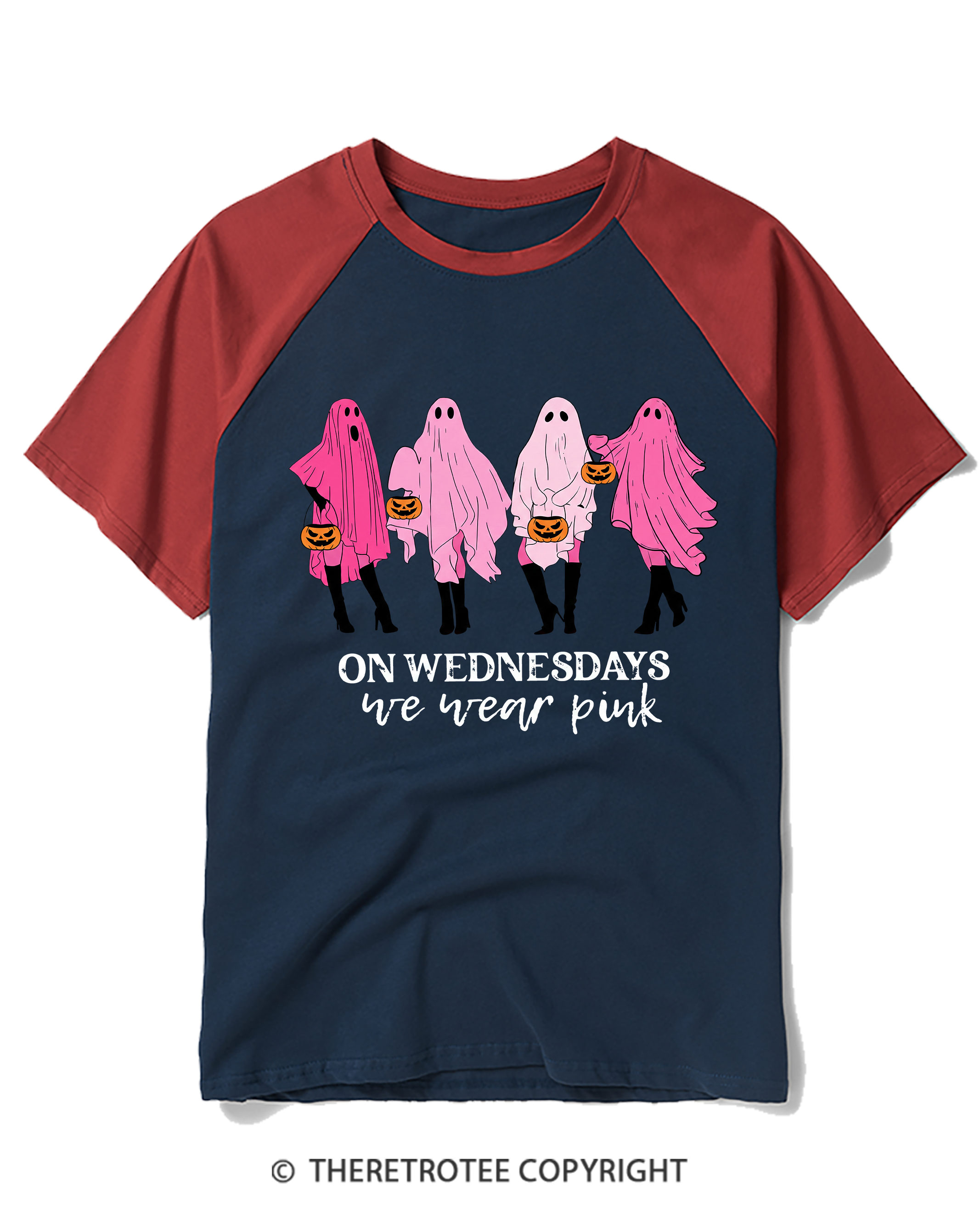 TheRetroTee On Wednesdays We Wear Pink 2000s Raglan Baseball T-Shirt