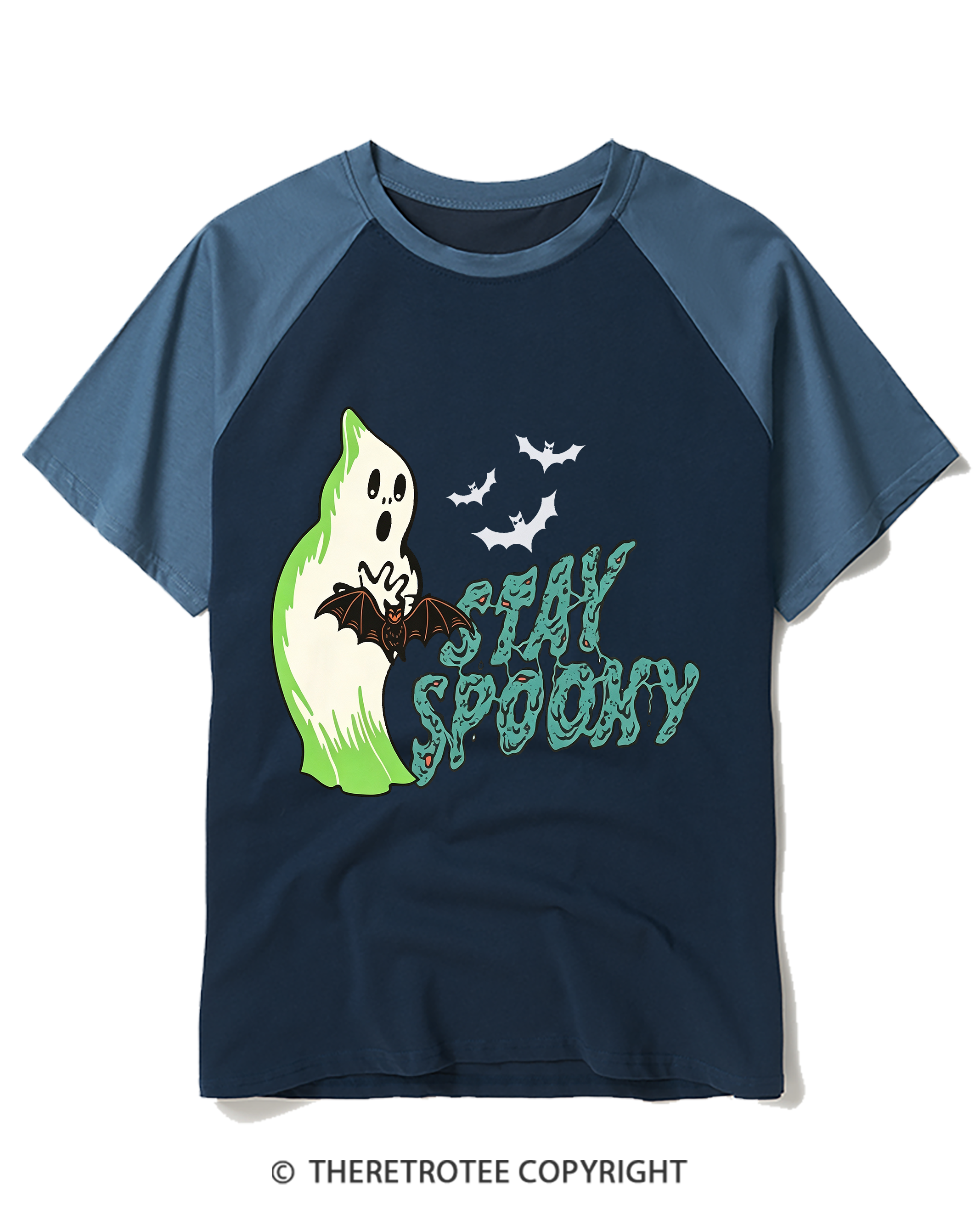 TheRetroTee Stay Spooky 1960s Raglan Baseball T-Shirt