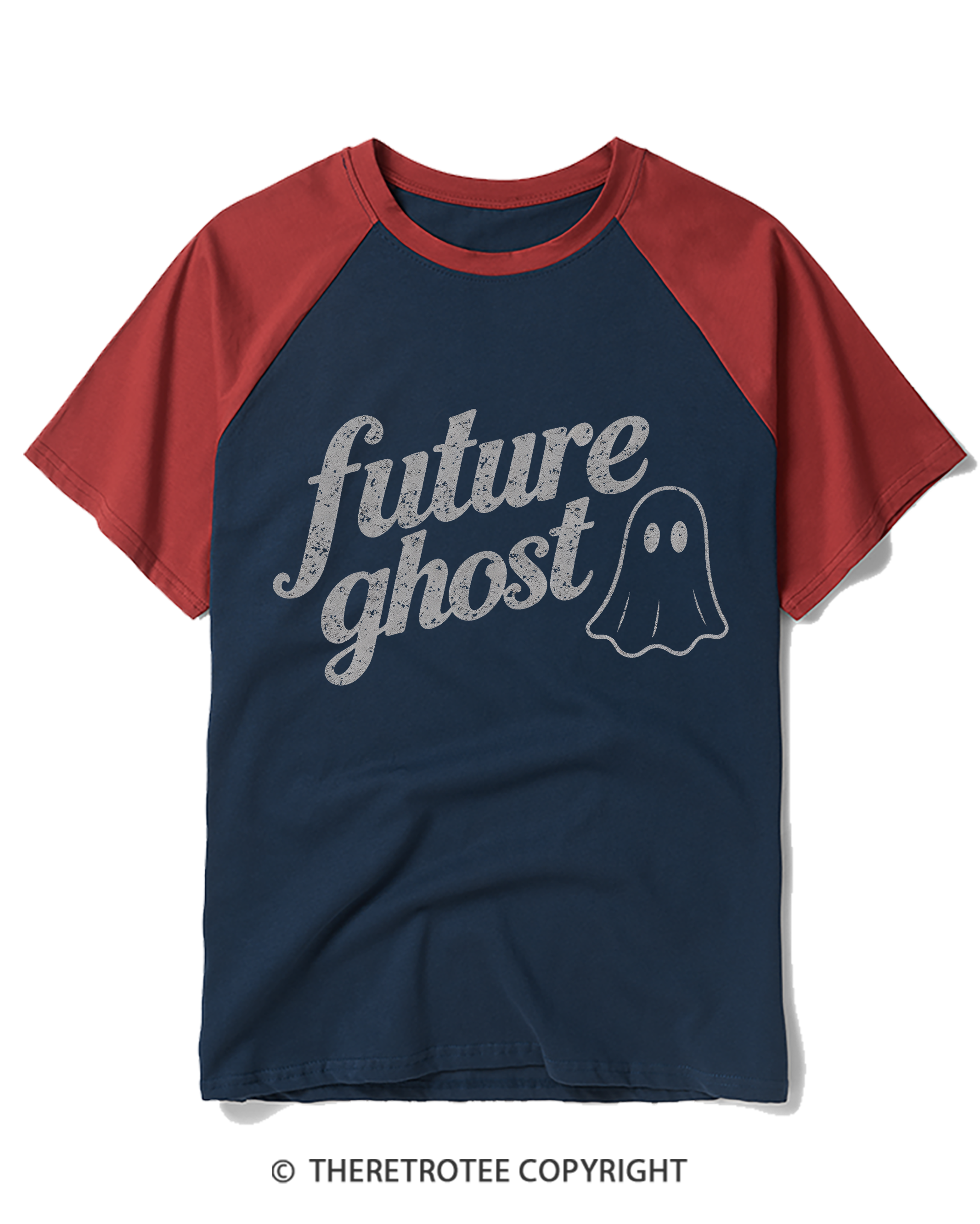 TheRetroTee Future Ghost 1970s Raglan Baseball T-Shirt