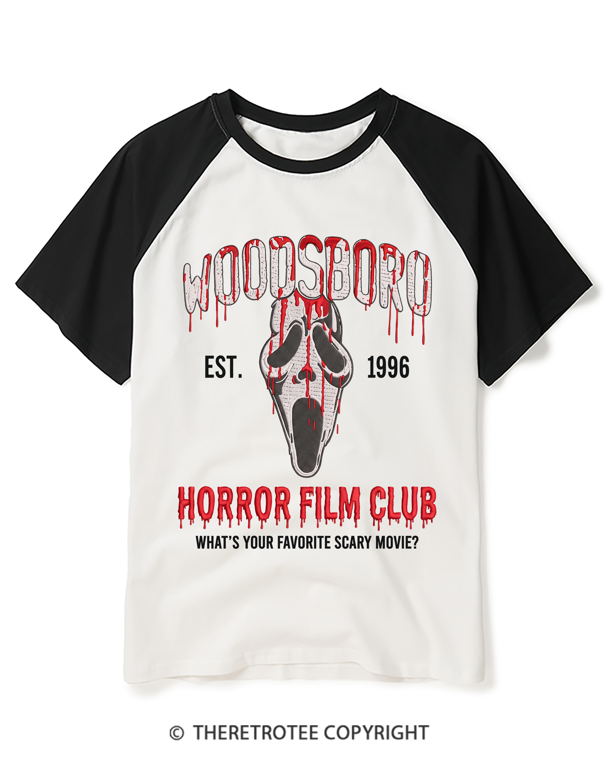 TheRetroTee What's Your Favorite Scary Movie 1990s Raglan Baseball T-Shirt
