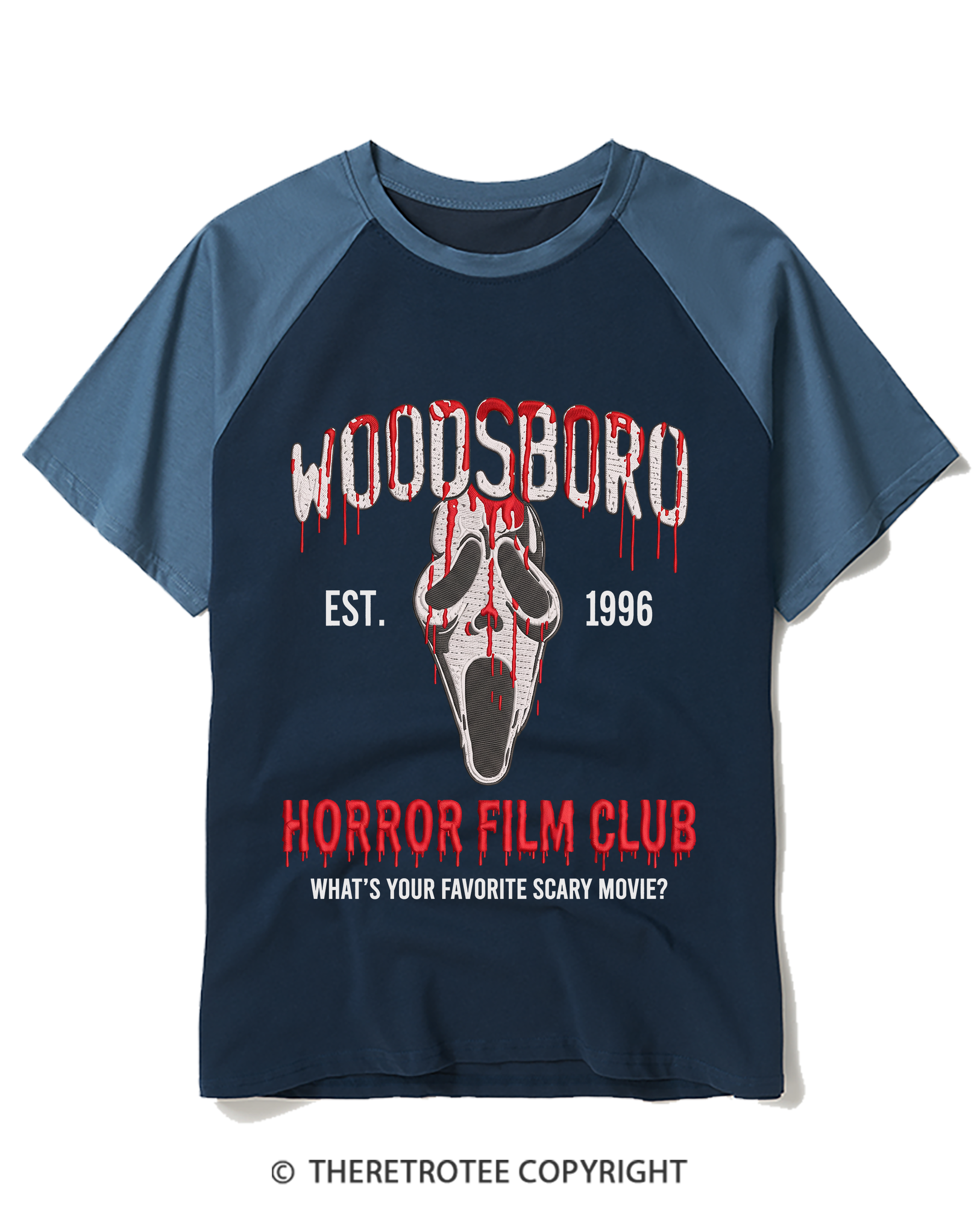 TheRetroTee What's Your Favorite Scary Movie 1990s Raglan Baseball T-Shirt