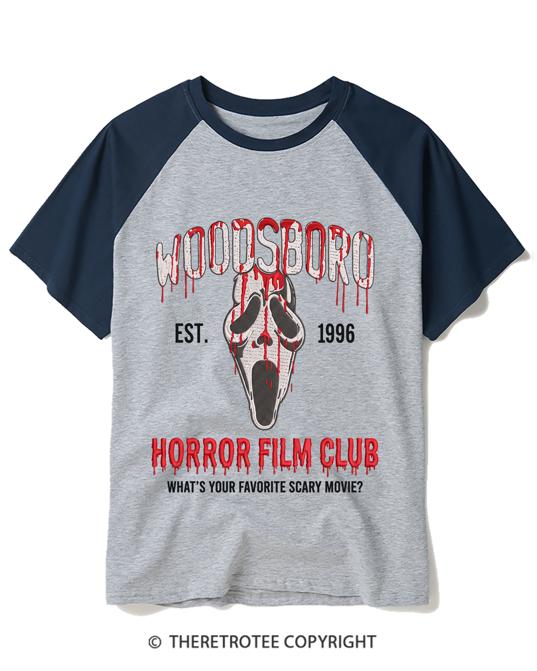 TheRetroTee What's Your Favorite Scary Movie 1990s Raglan Baseball T-Shirt