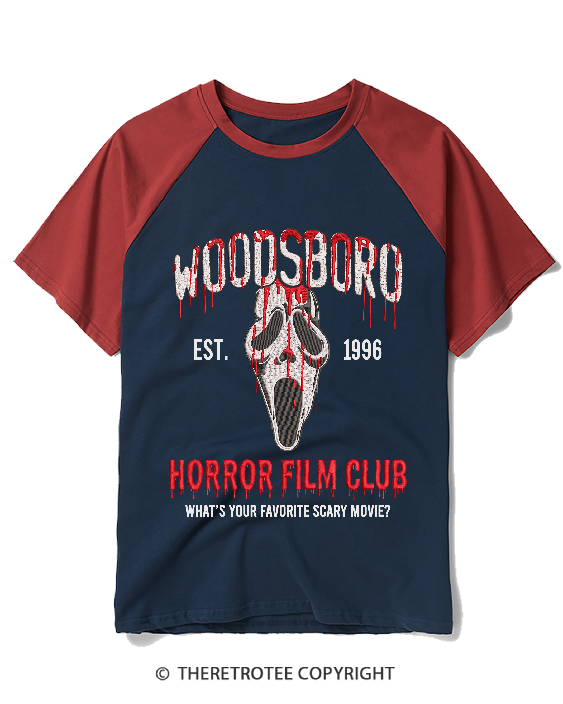 TheRetroTee What's Your Favorite Scary Movie 1990s Raglan Baseball T-Shirt