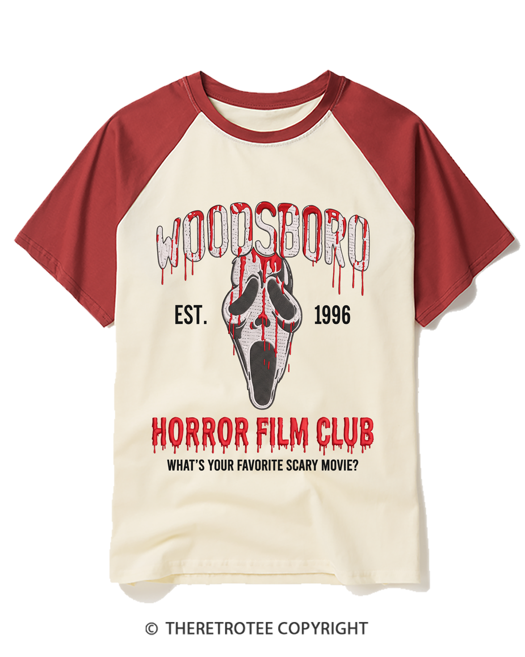 TheRetroTee What's Your Favorite Scary Movie 1990s Raglan Baseball T-Shirt